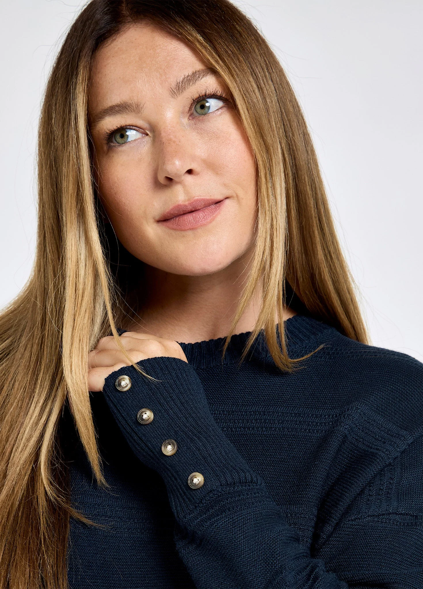 Ashfield Women’s bamboo blend sweater - Navy - Image 4
