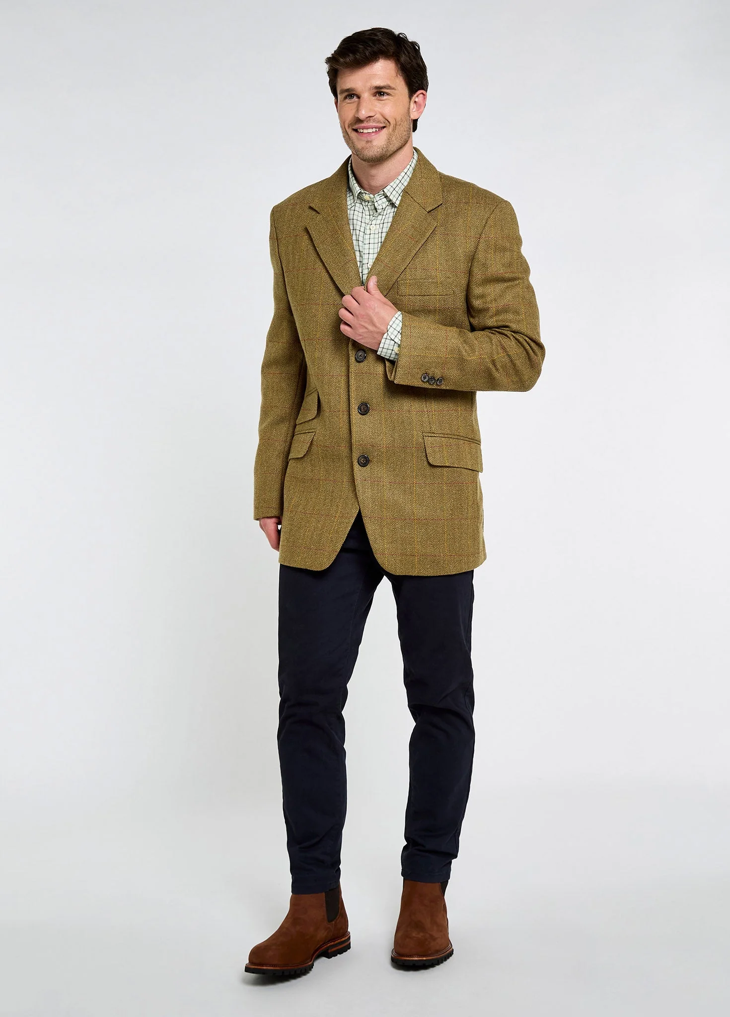 Ashmeadow Men's Three Button Tweed Jacket - Elm - Image 2