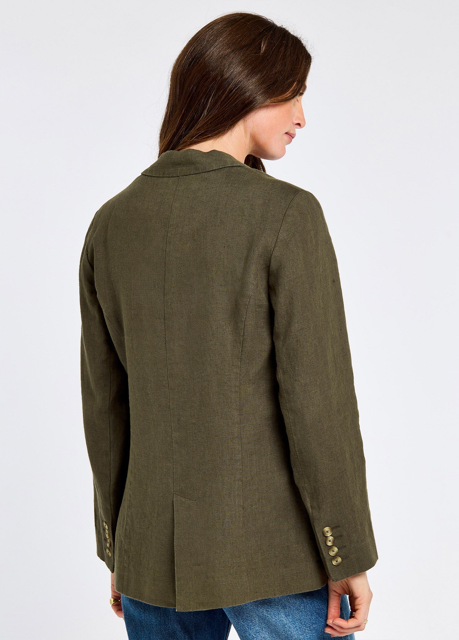 Avonlea Women’ tailored linen jacket - Khaki - Image 4