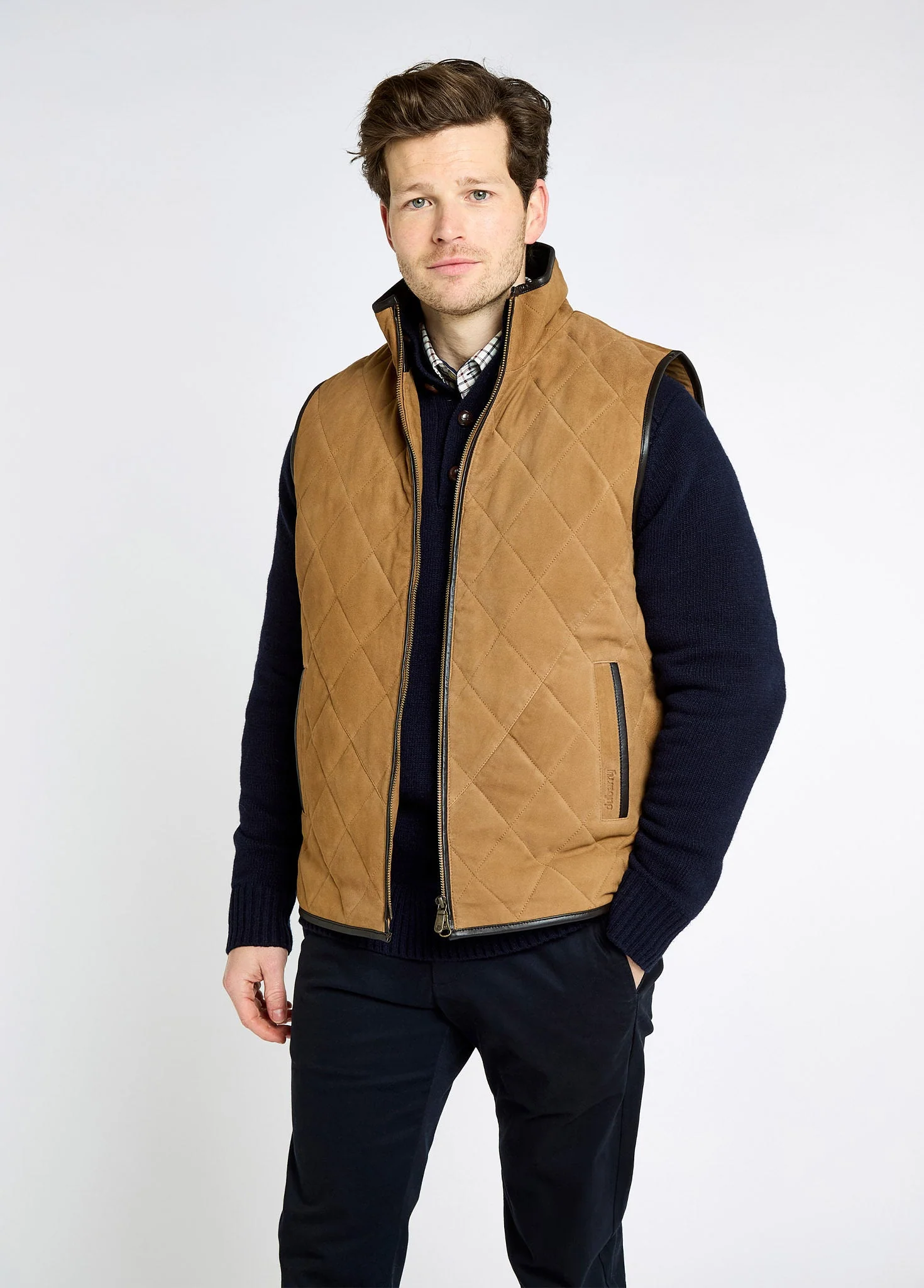 Bellamont Men's goat suede gilet - Tan - Image 3