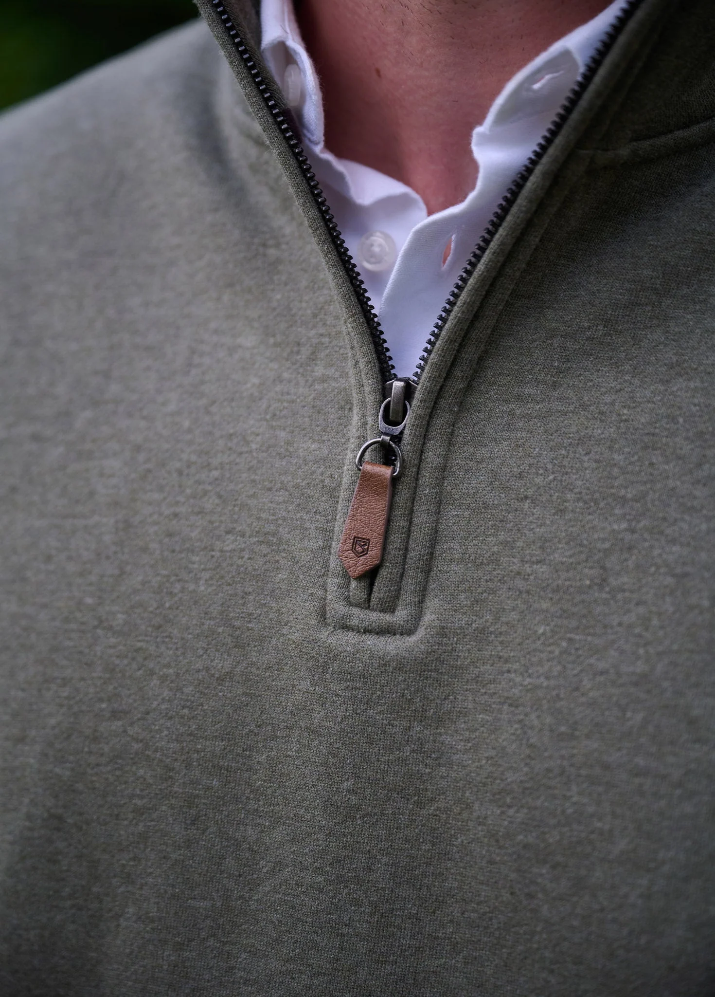 Boyce Men’s Zip Neck Sweater - Kelp - Image 3
