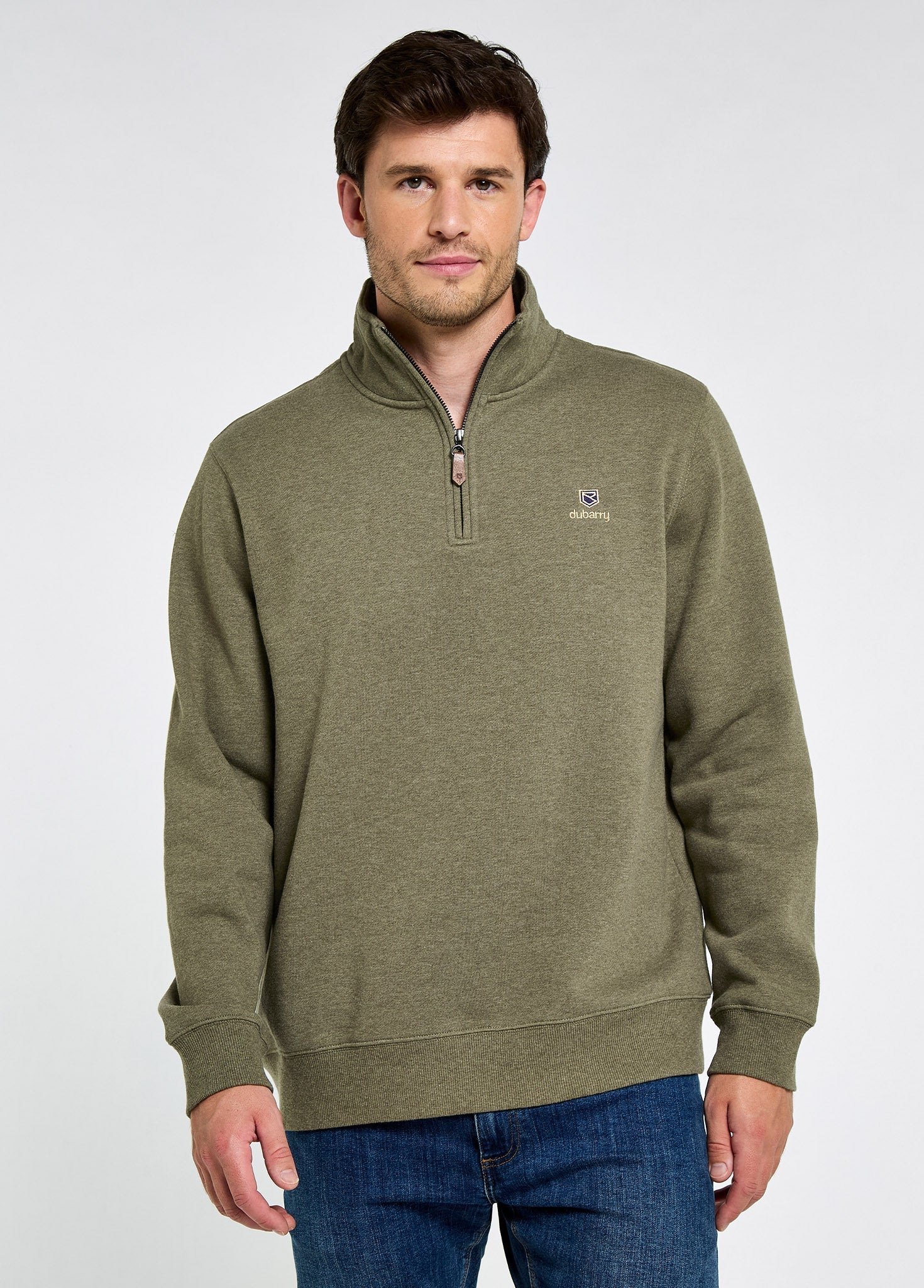Boyce Men’s Zip Neck Sweater - Kelp - Image 4