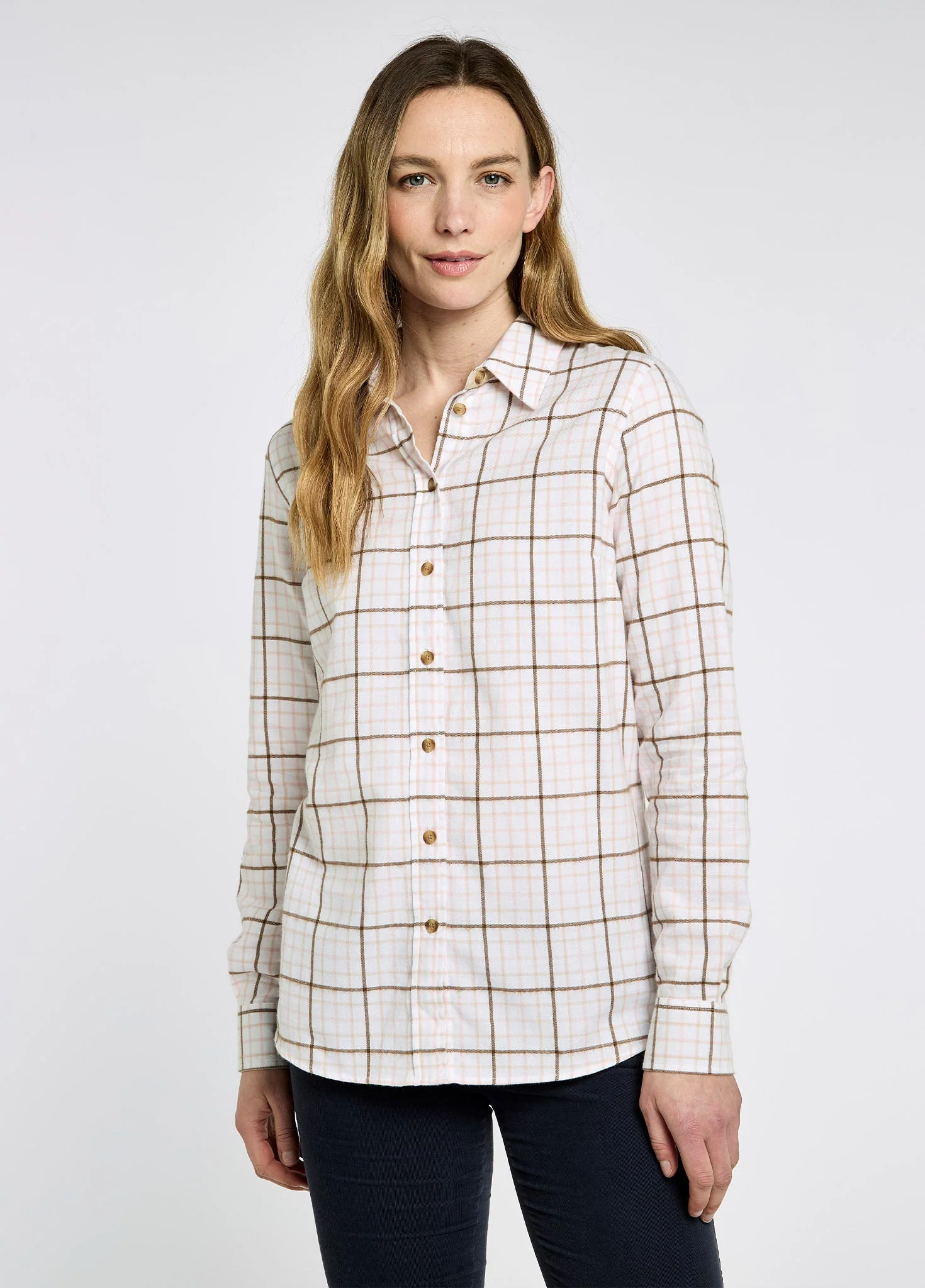 Brooklime Women’s check shirt - Dusky Rose - Image 3
