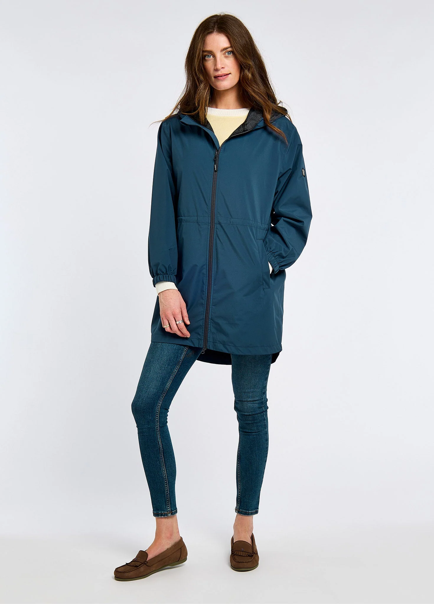 Brookside Women’s hooded rain mac - Atlantic - Image 2