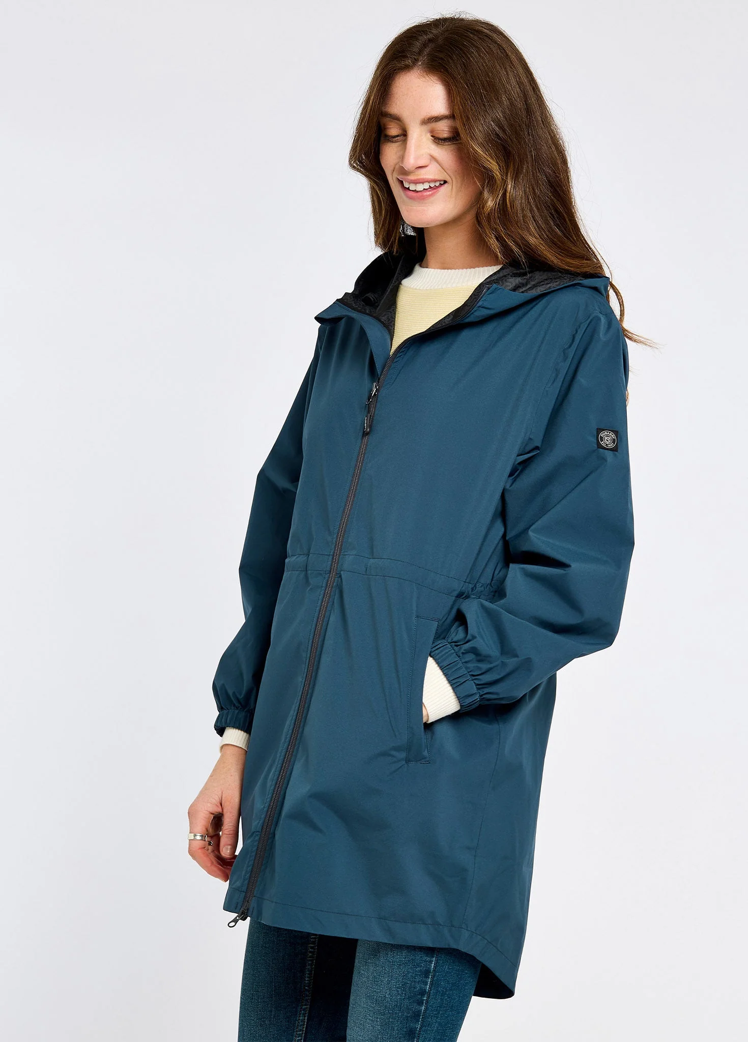 Brookside Women’s hooded rain mac - Atlantic - Image 3