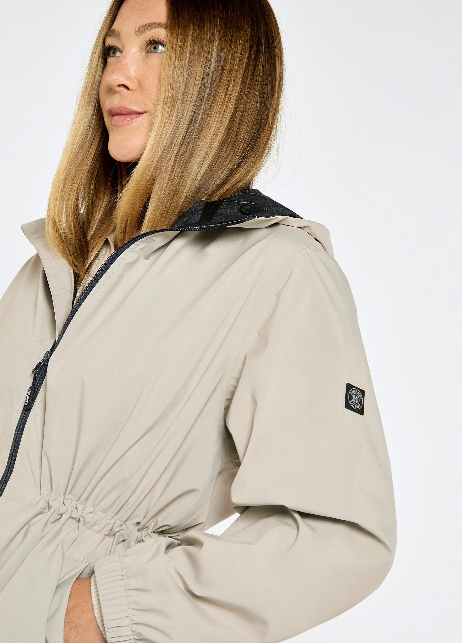 Brookside Women’s Hooded Rain Mac - Bone - Image 6