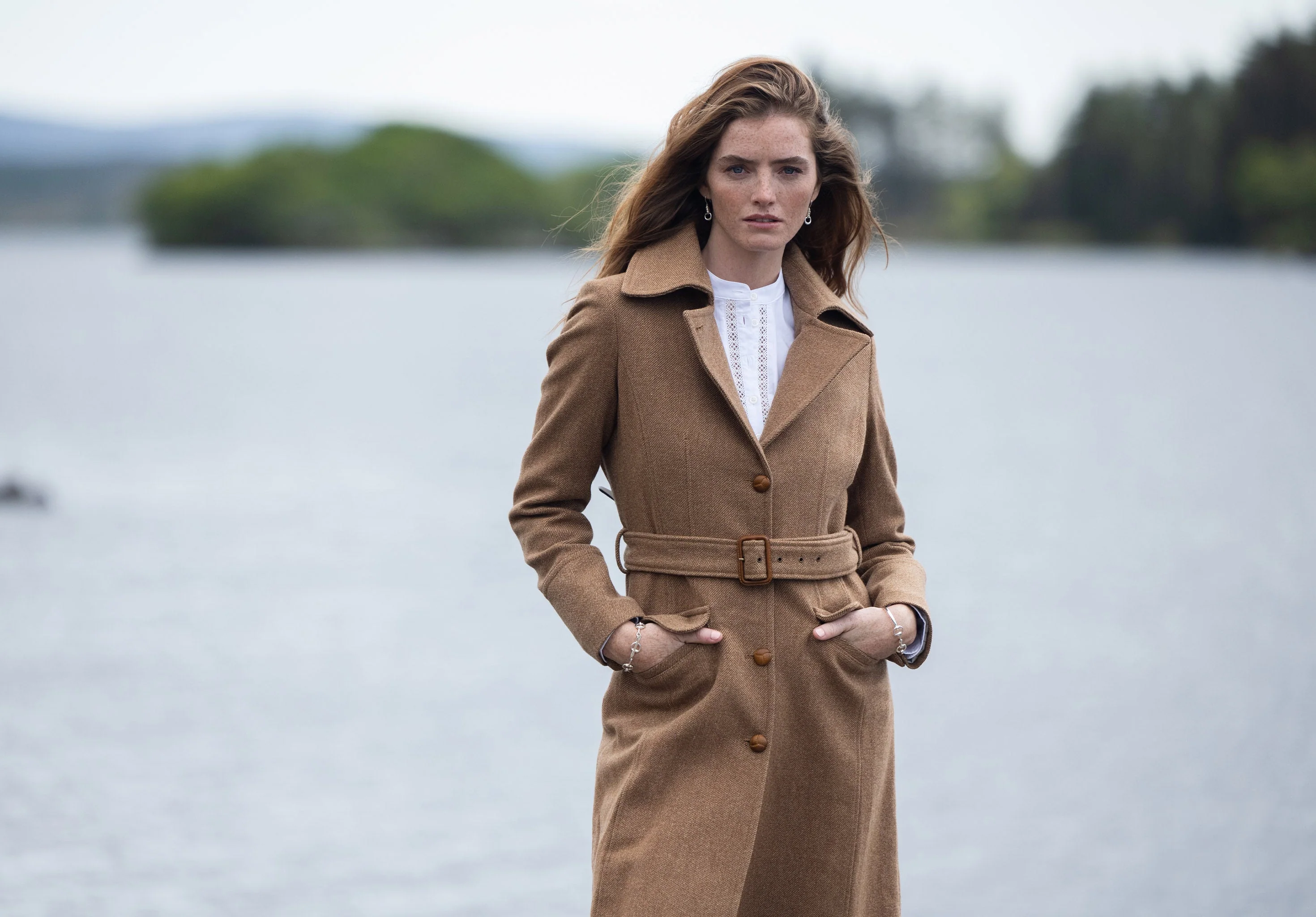 Brookvale Fitted tweed coat - Camel Twill - Image 3