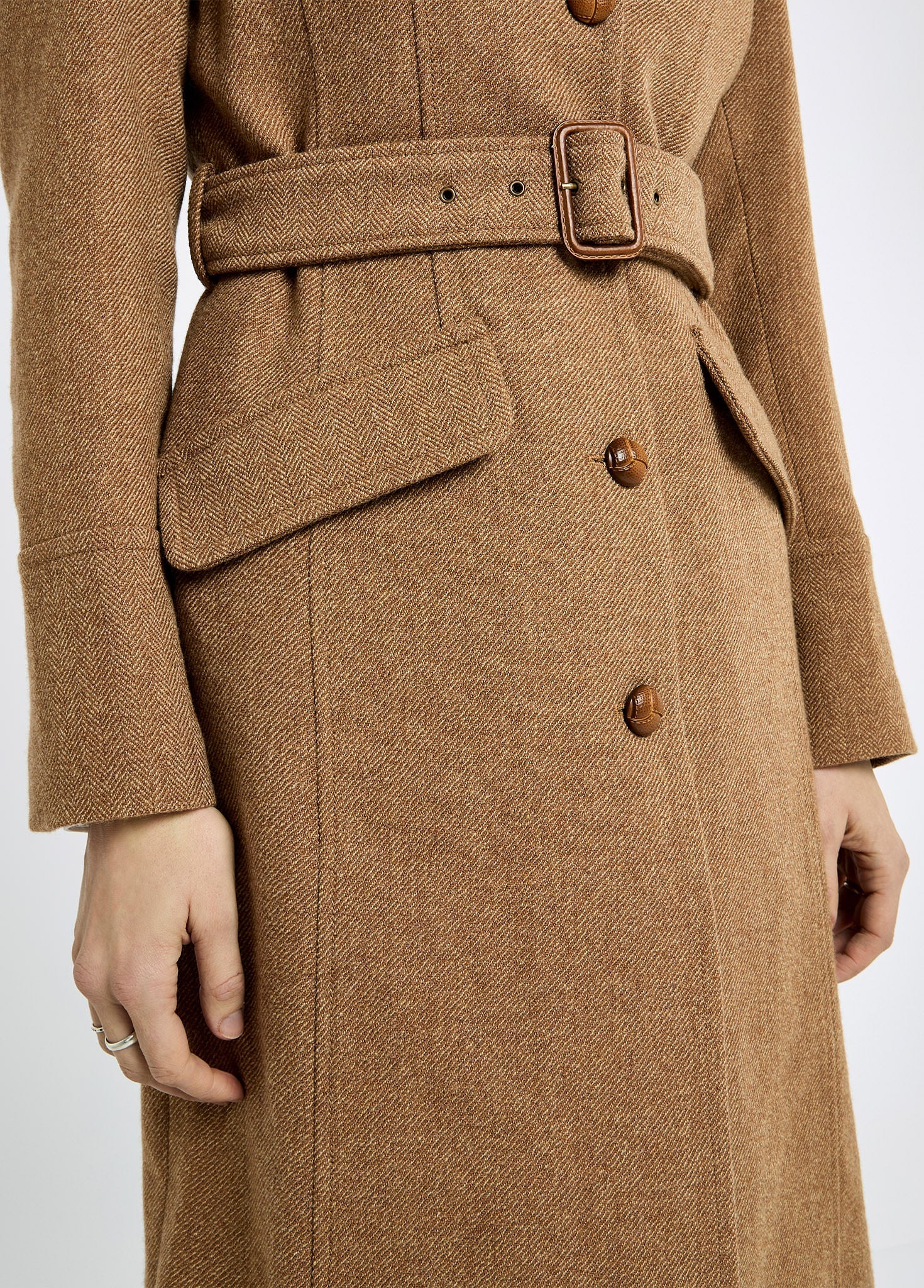 Brookvale Fitted tweed coat - Camel Twill - Image 6