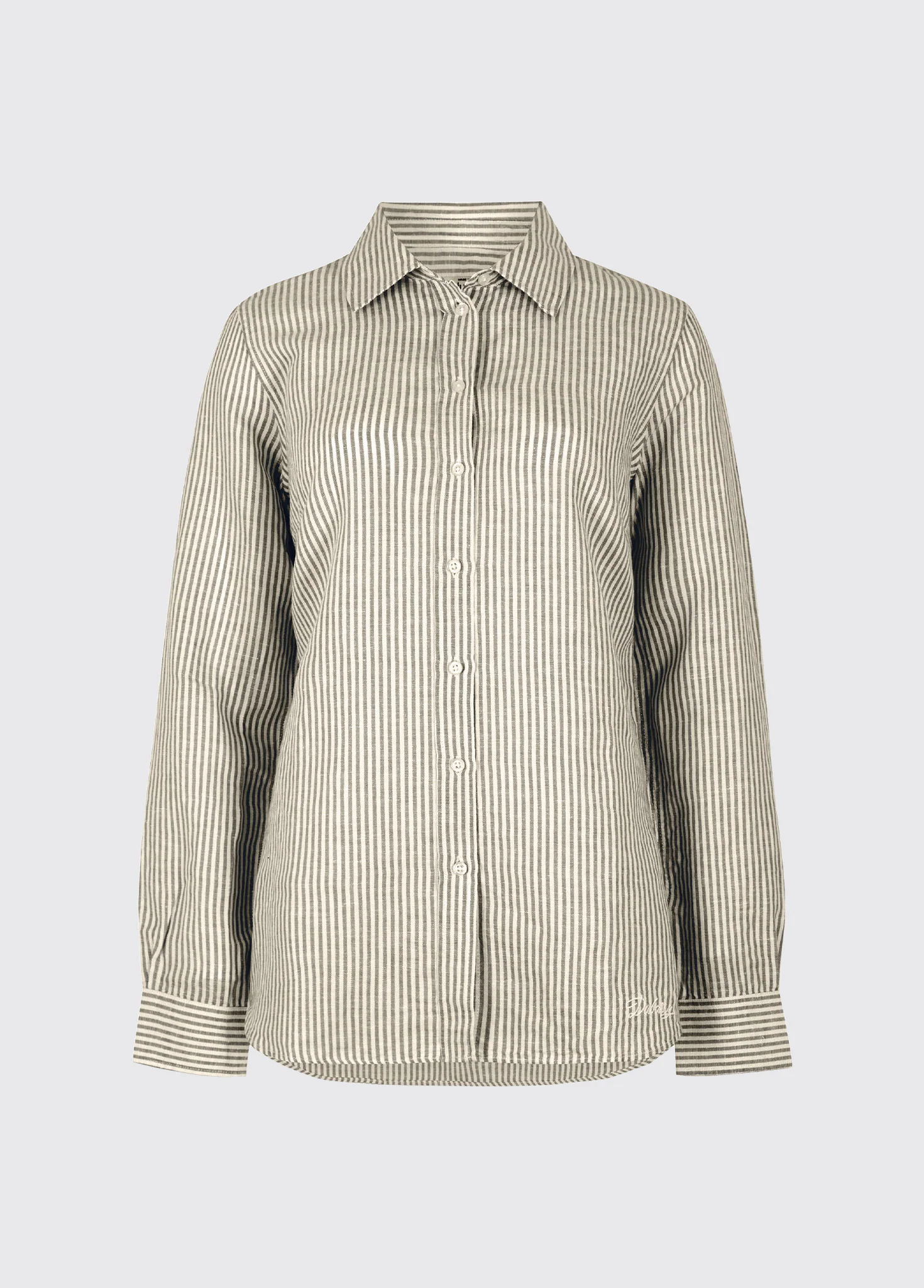 Butterfly Women’s long sleeve linen shirt- khaki