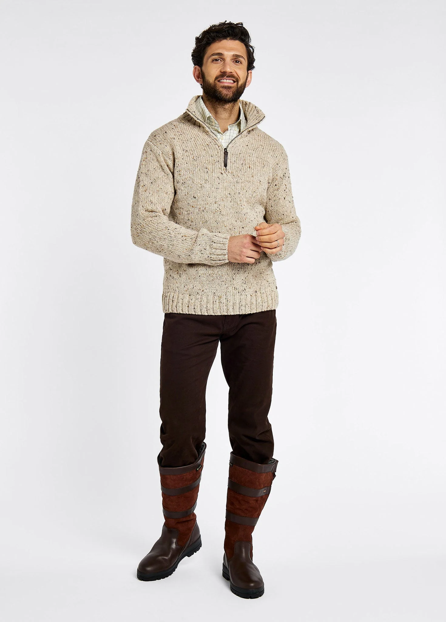 Callaghan Men’s Sweater - Stone - Image 2