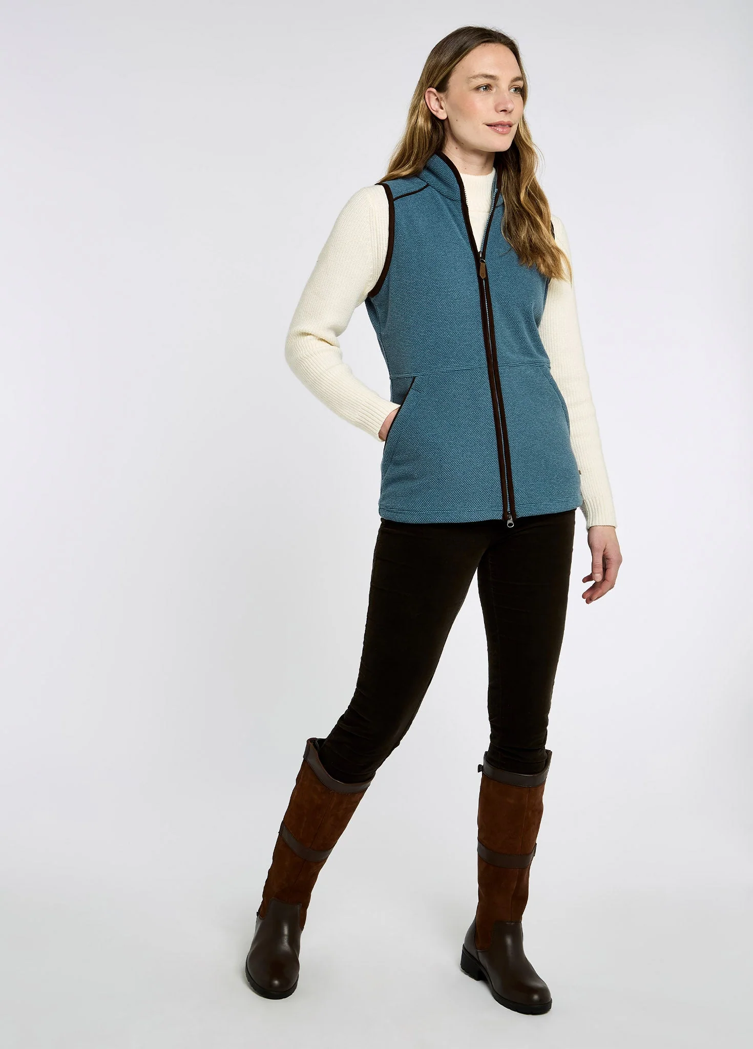 Carbury Fleece Gilet - Indigo - Image 2