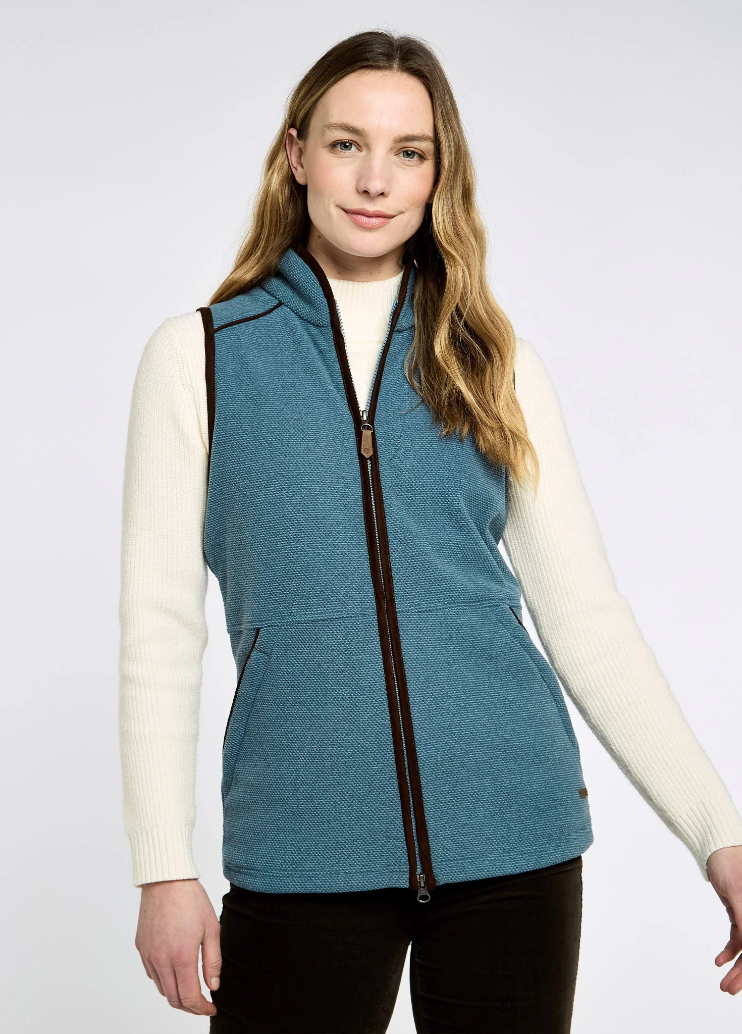 Carbury Fleece Gilet - Indigo - Image 3