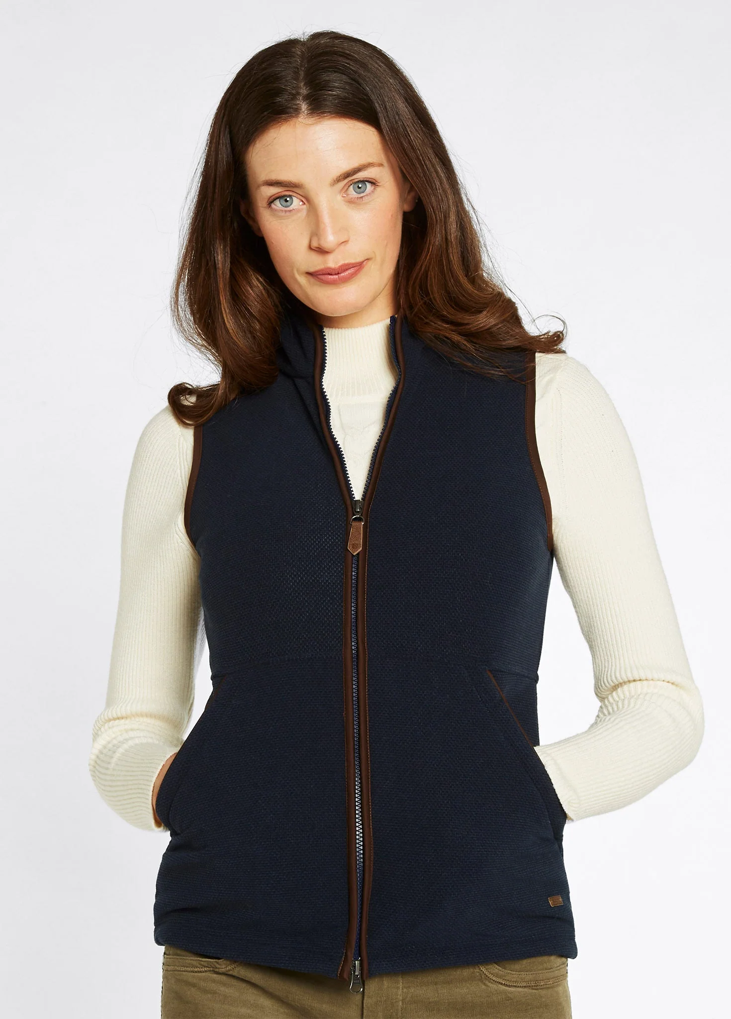 Carbury Women's Fleece Gilet - Navy - Image 3