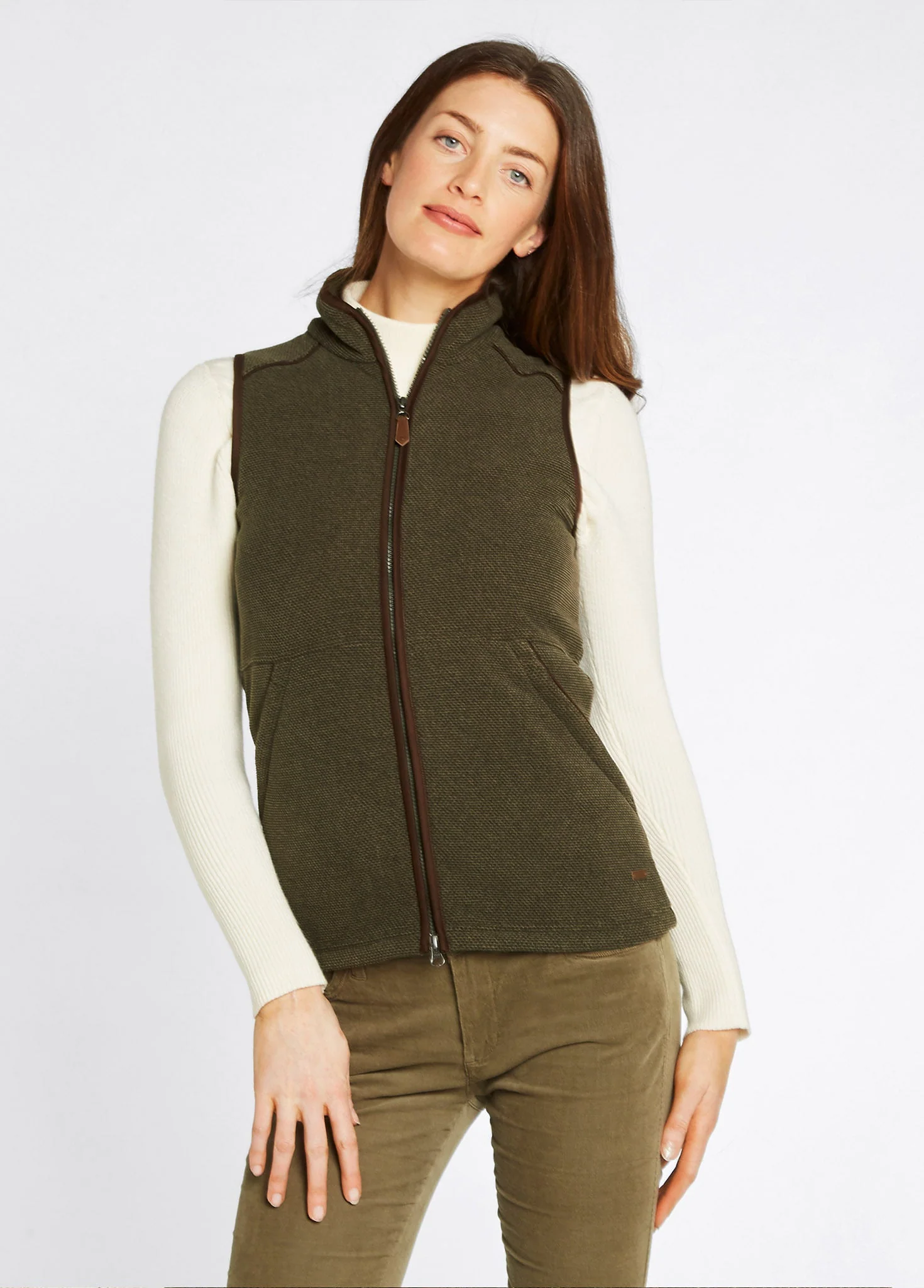 Carbury Women's Fleece Gilet - Olive - Image 6