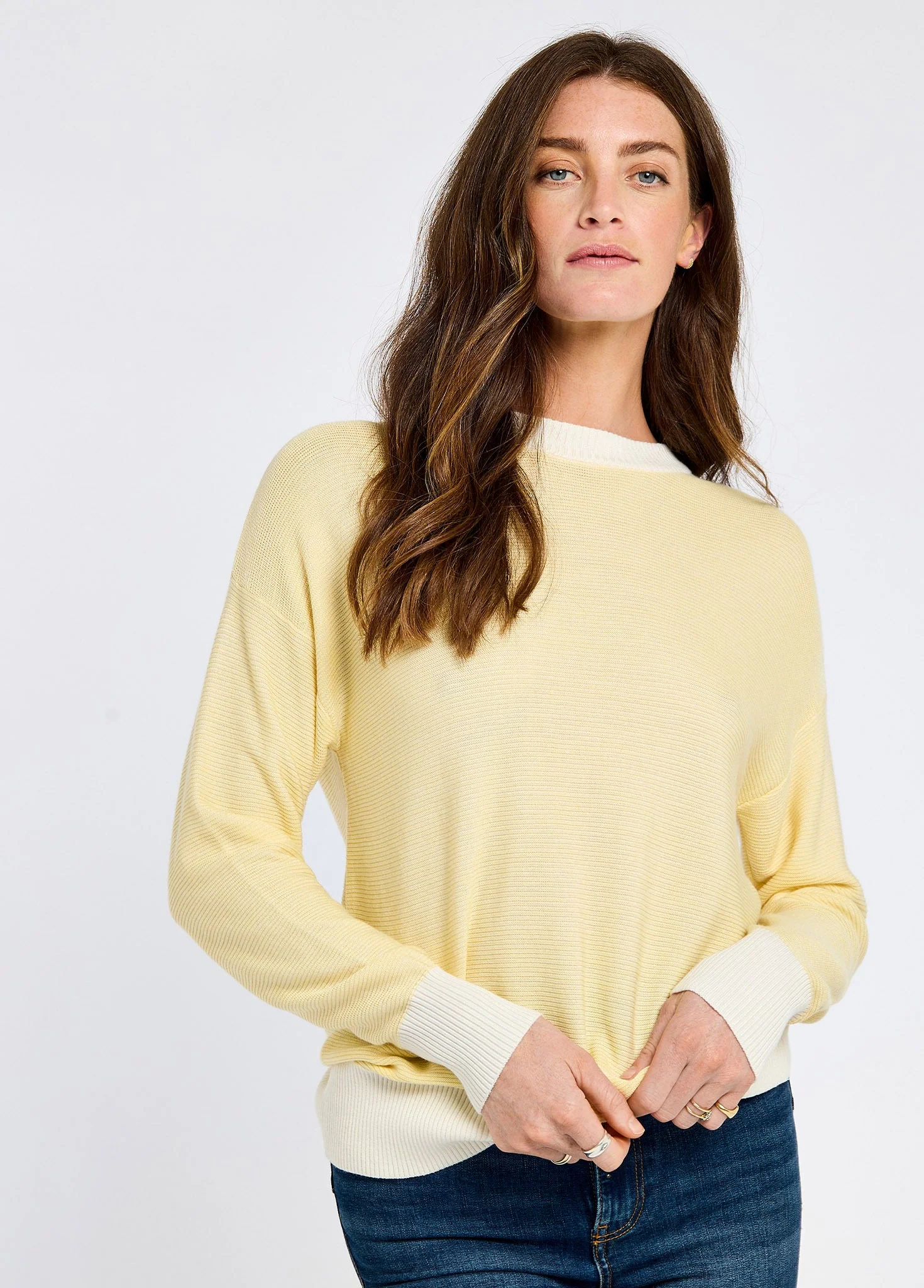 Carrick Women’s Bamboo Blend Sweater - Oyster - Image 3