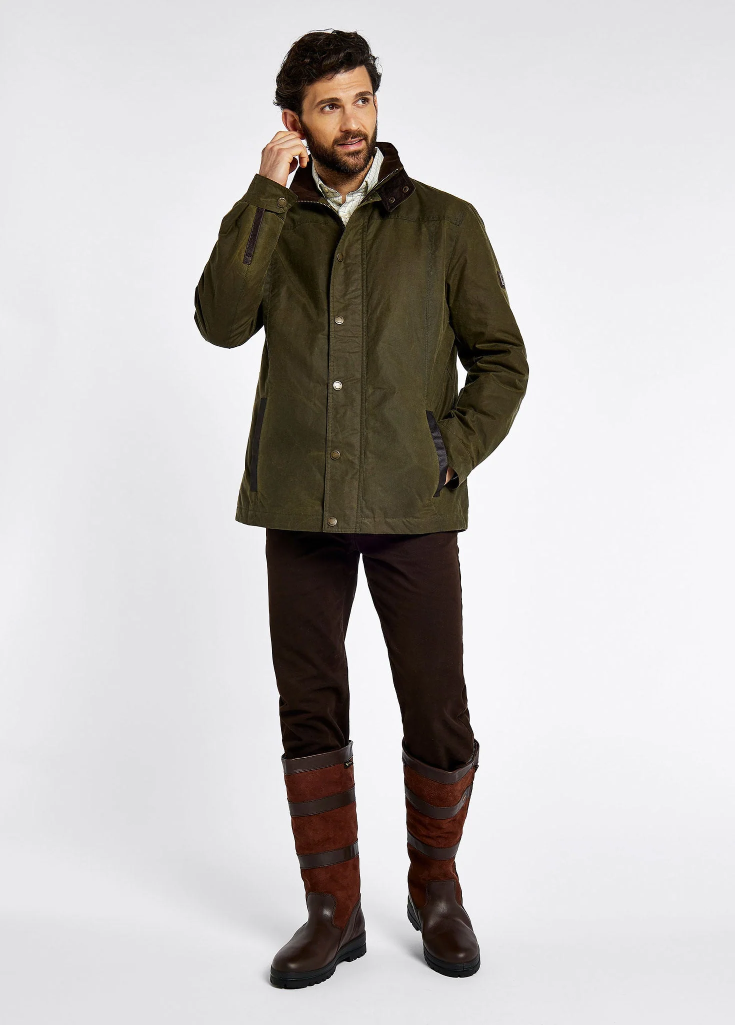 Carrickfergus Men's Wax Jacket - Fennel - Image 2