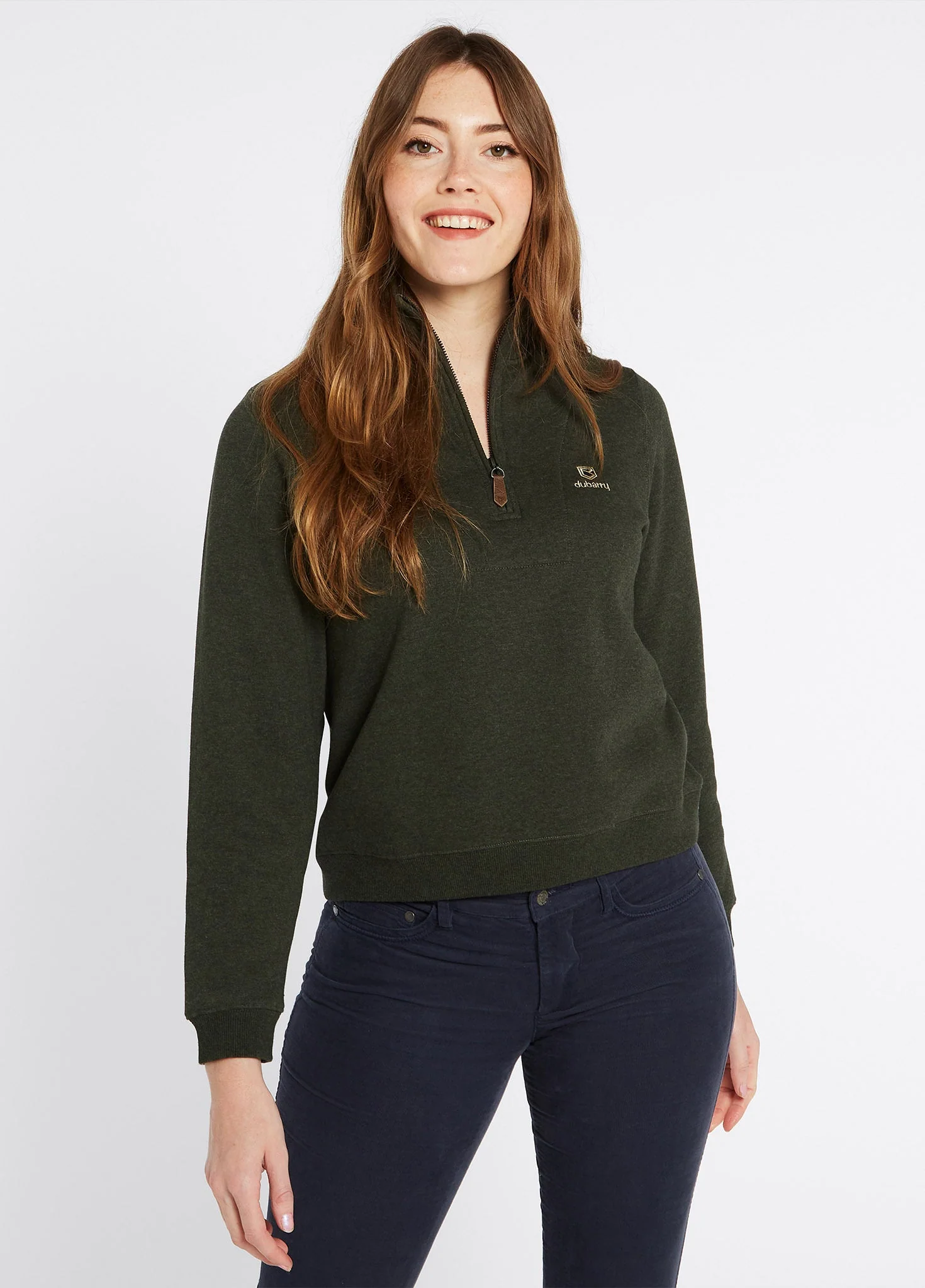 Castlemartyr Women's Quarter Zip Sweatshirt - Olive - Image 3
