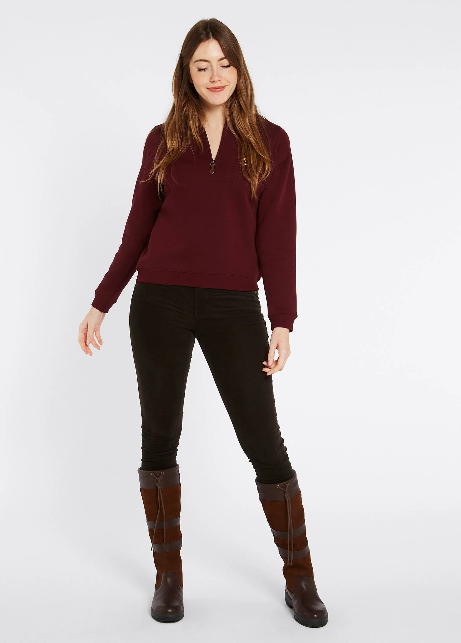 Castlemartyr Women's Quarter Zip Sweatshirt - Ox Blood - Image 2