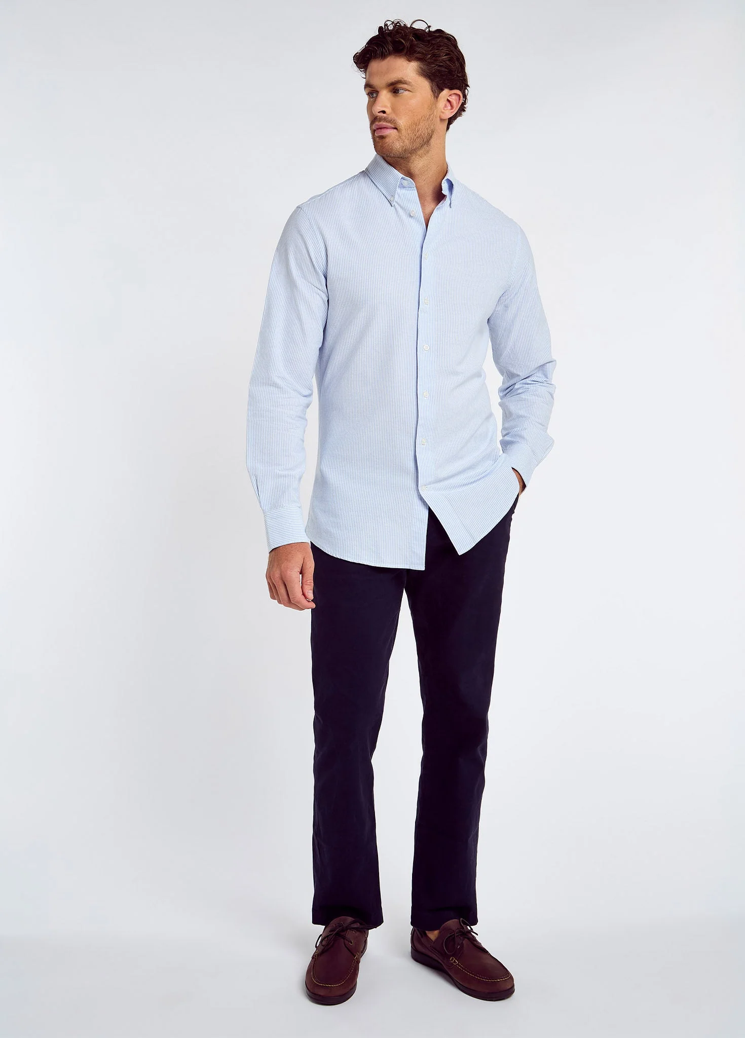 Clontarf Men’s Oxford Shirt - Blue Multi - Image 2