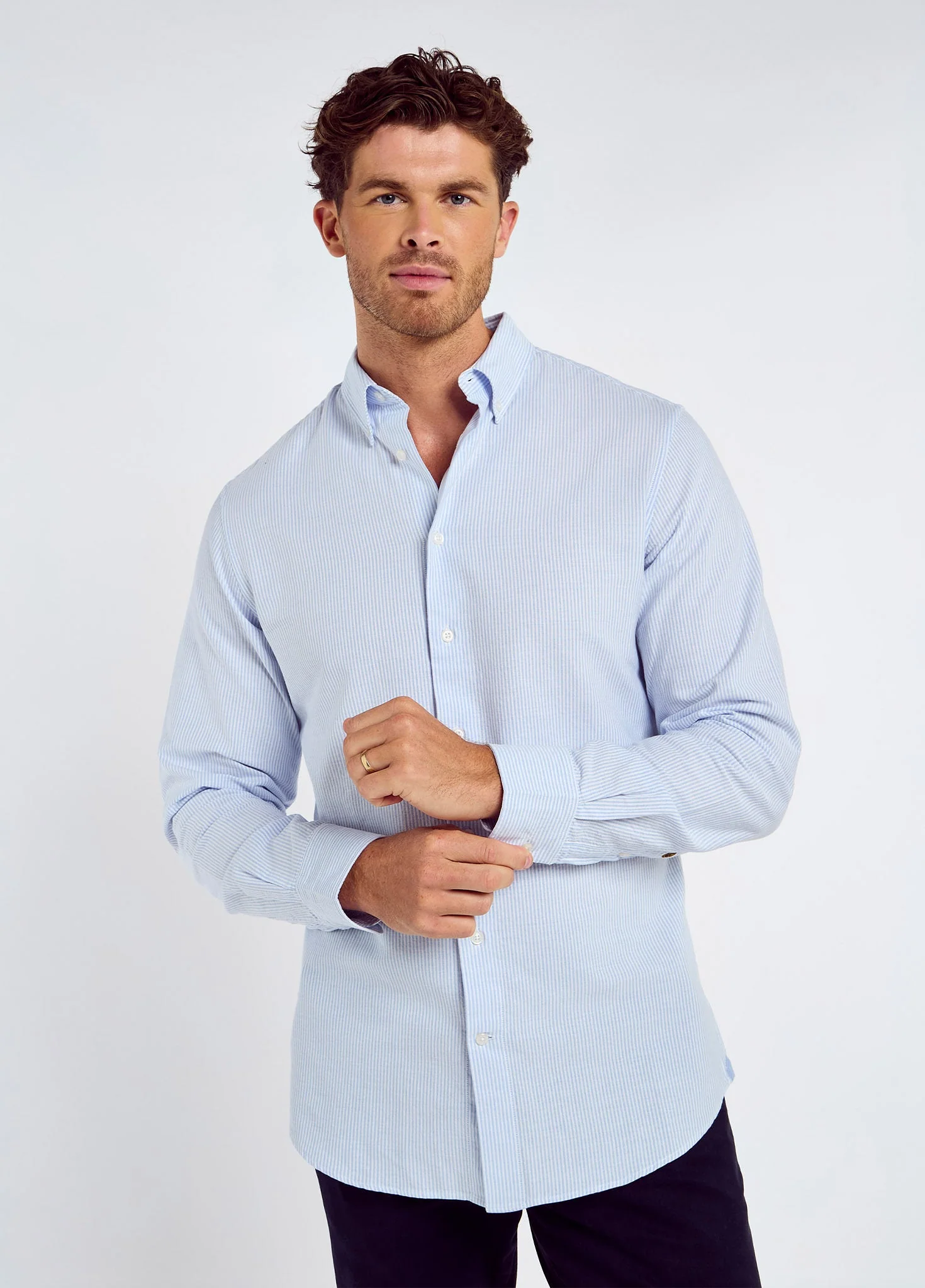 Clontarf Men’s Oxford Shirt - Blue Multi - Image 3