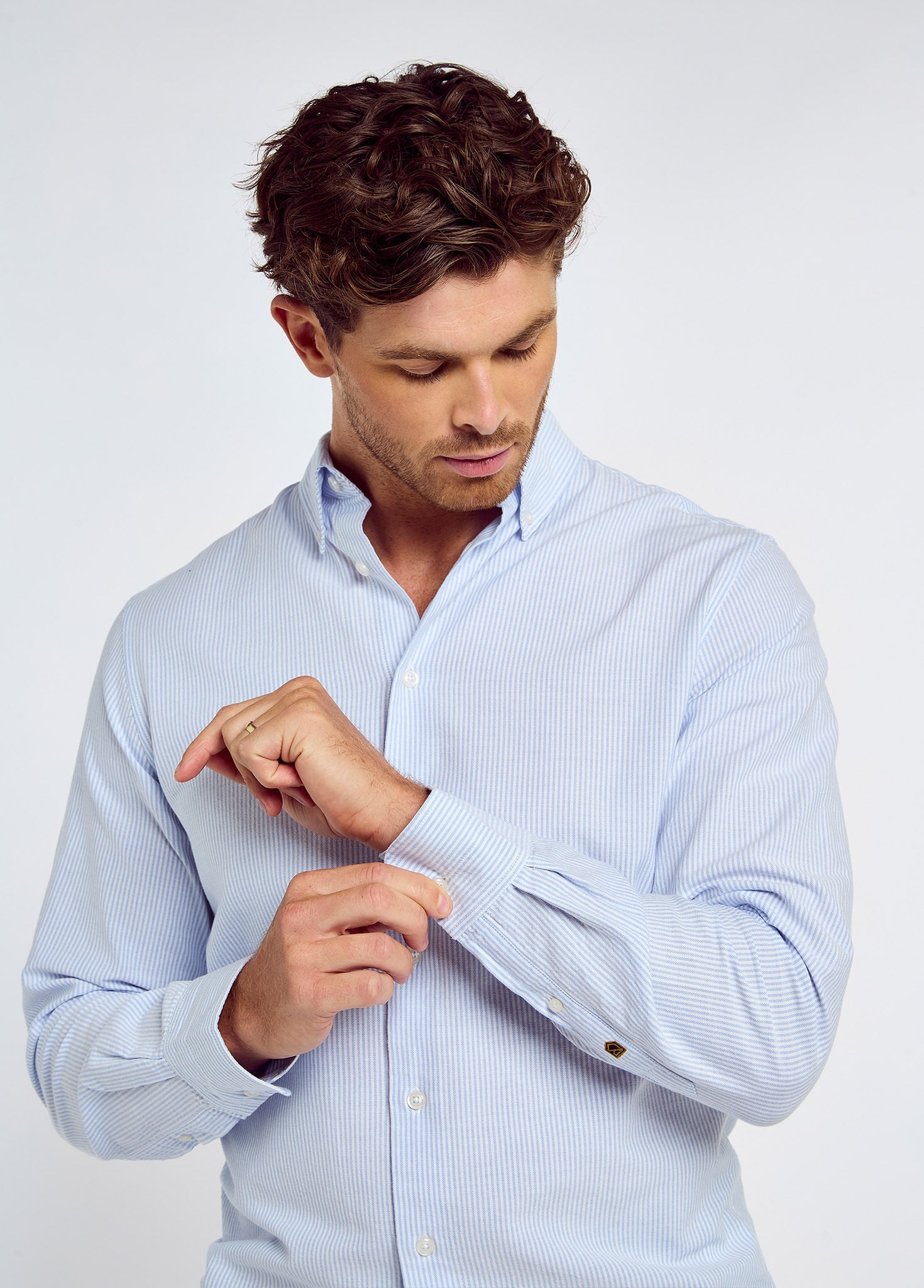 Clontarf Men’s Oxford Shirt - Blue Multi - Image 4