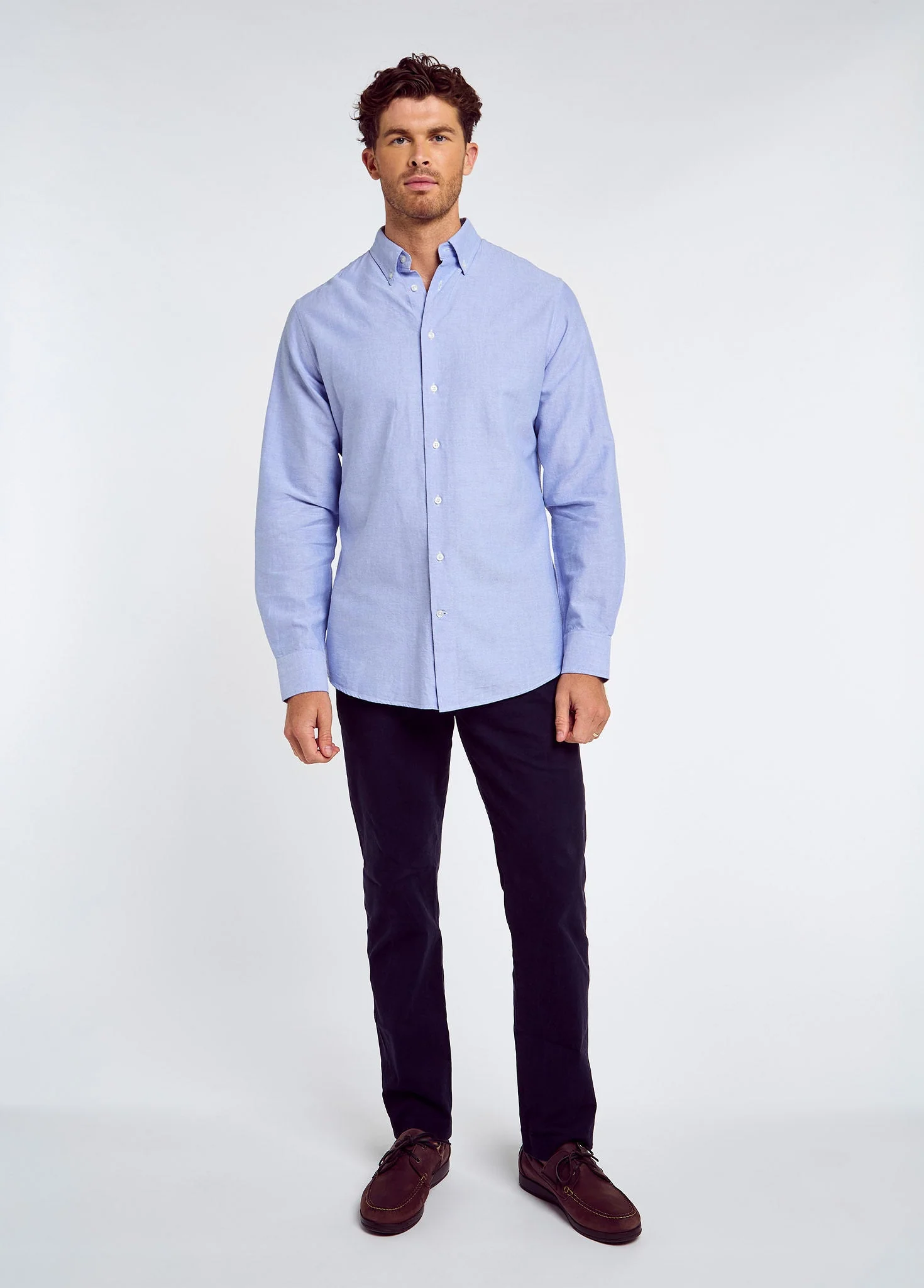 Clontarf Men’s Oxford Shirt - Pale Blue - Image 2