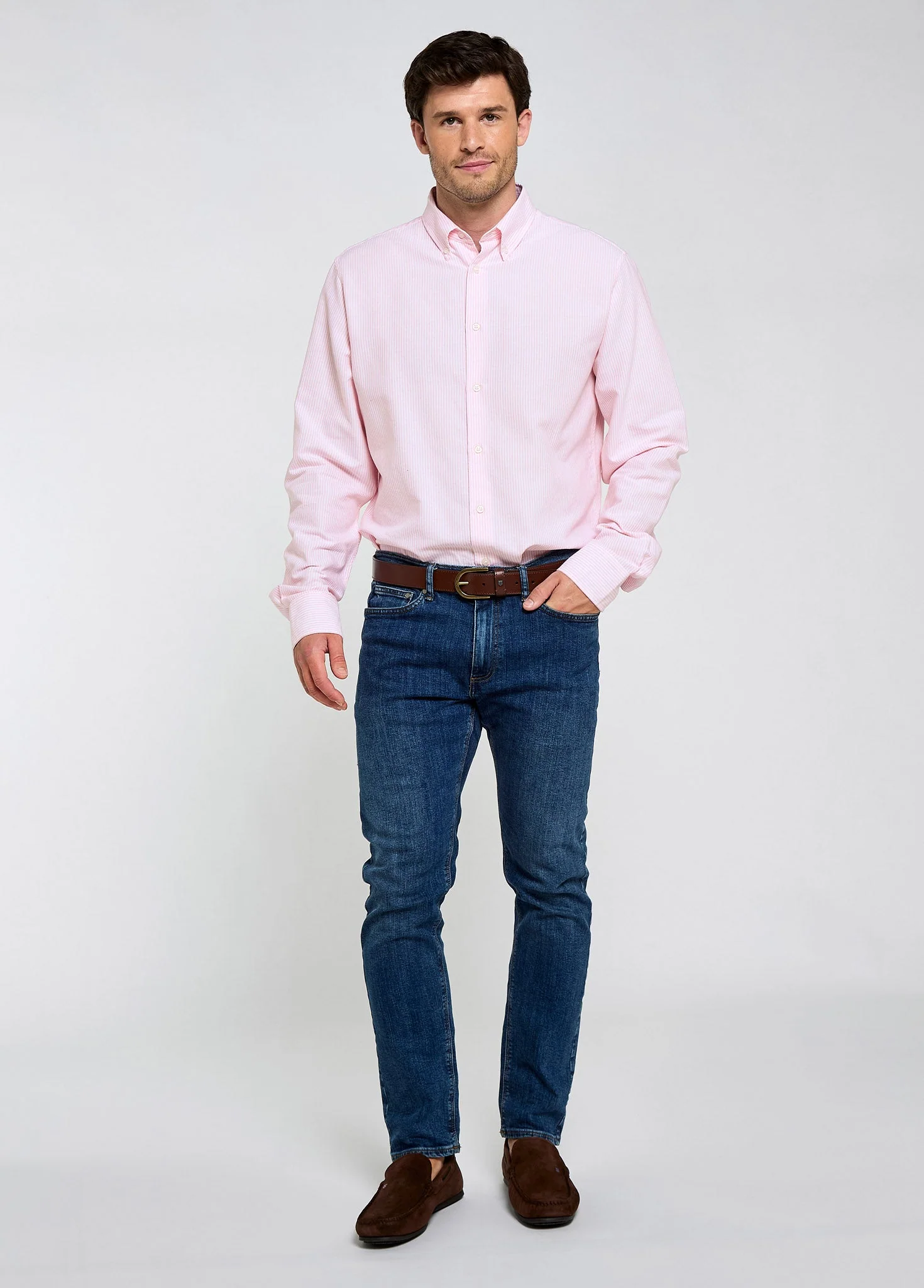 Clontarf Men’s Oxford Shirt - Pink - Image 3