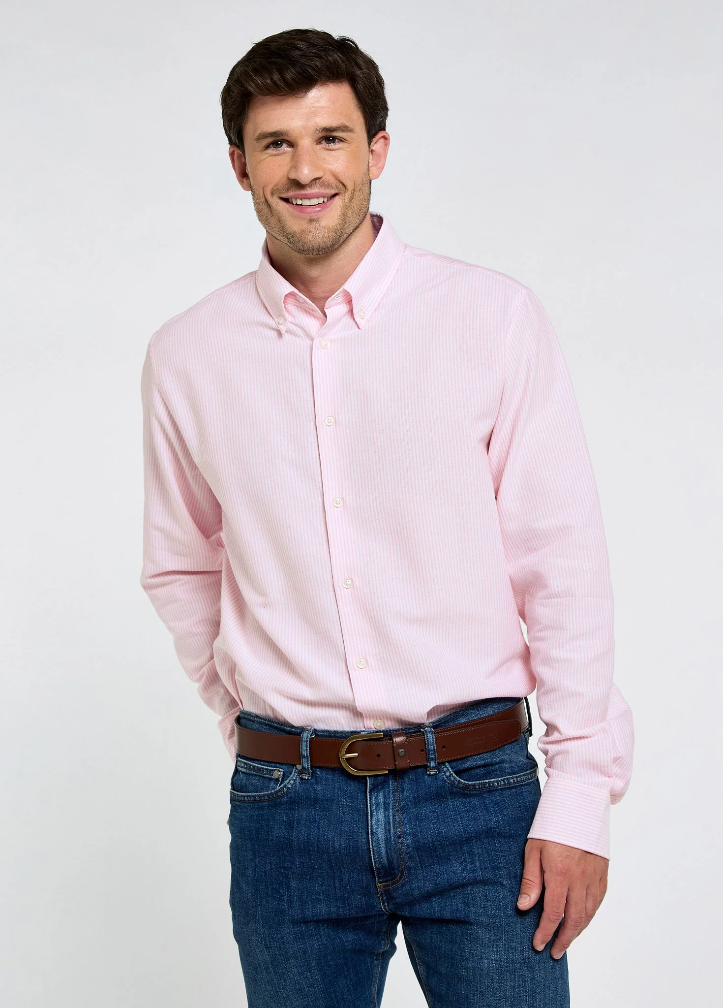 Clontarf Men’s Oxford Shirt - Pink - Image 4