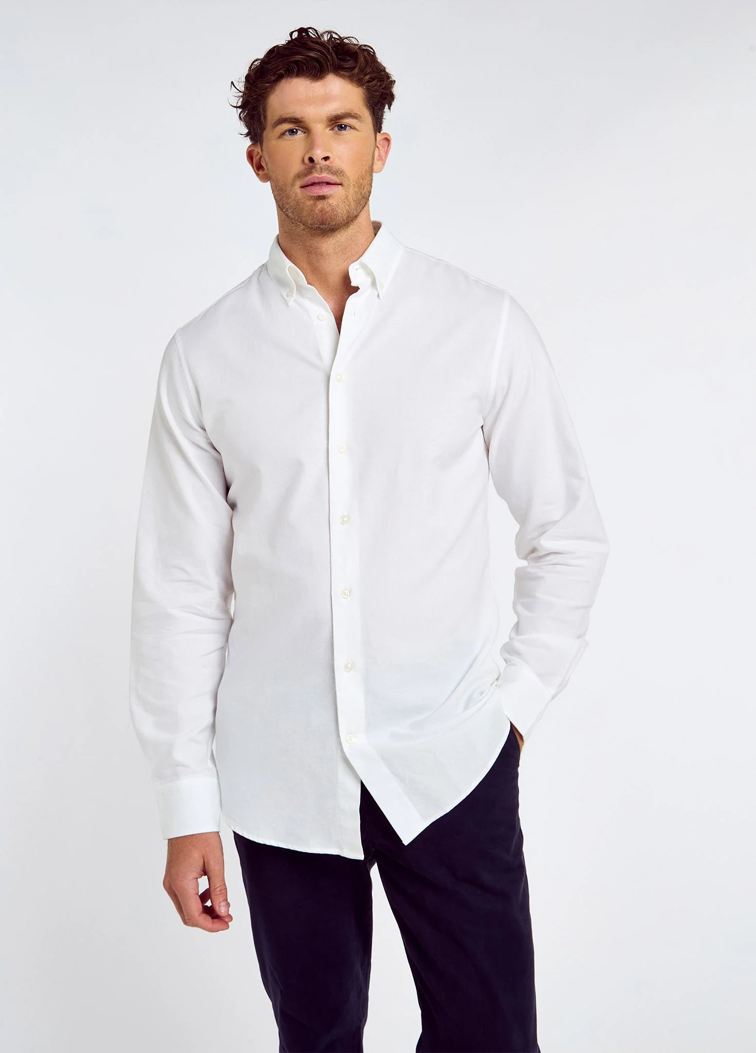 Clontarf Men’s Oxford Shirt - White - Image 3