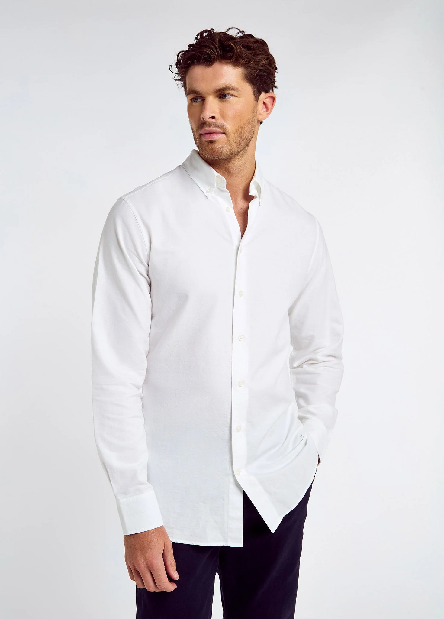Clontarf Men’s Oxford Shirt - White - Image 4