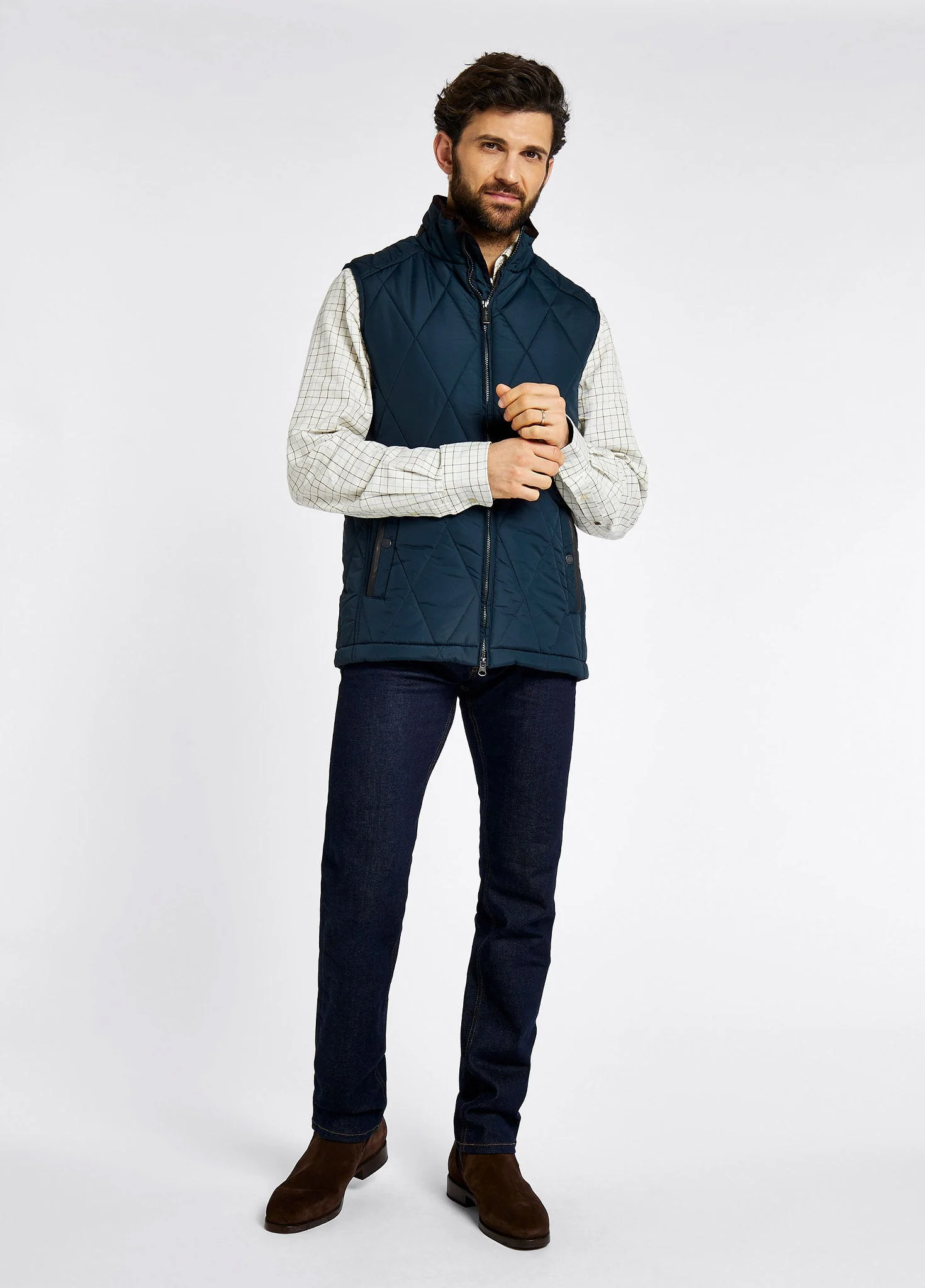 Colamber Men’s Quilted Gilet - Navy - Image 2