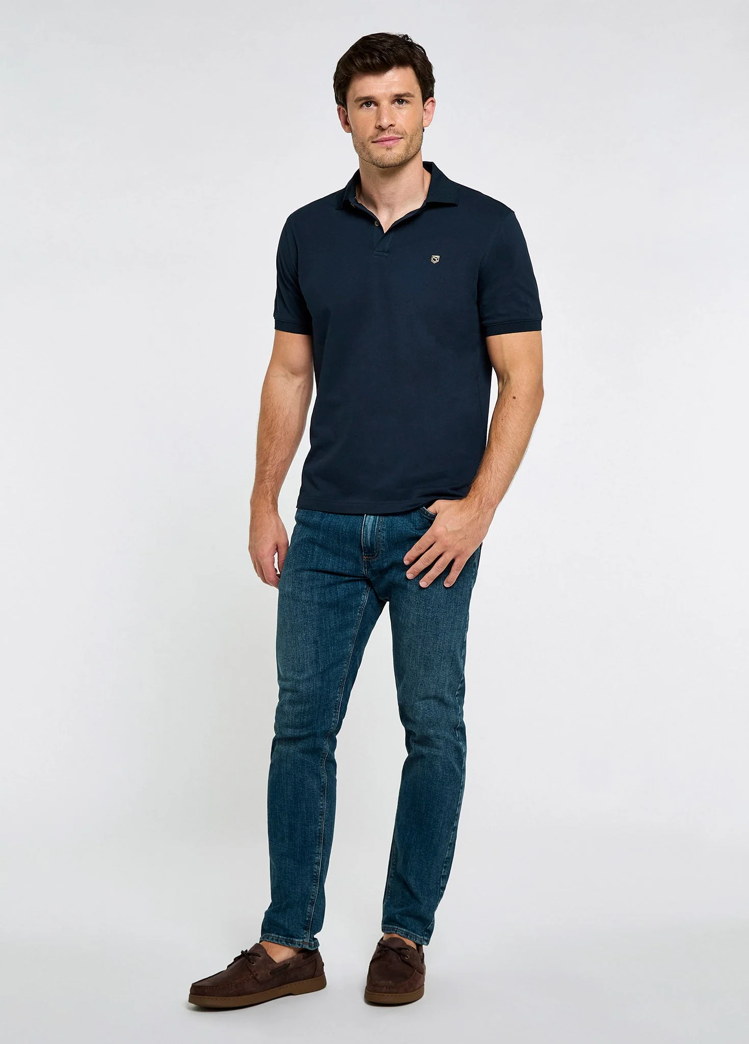 Courtney Men’s short sleeve polo - Navy - Image 2