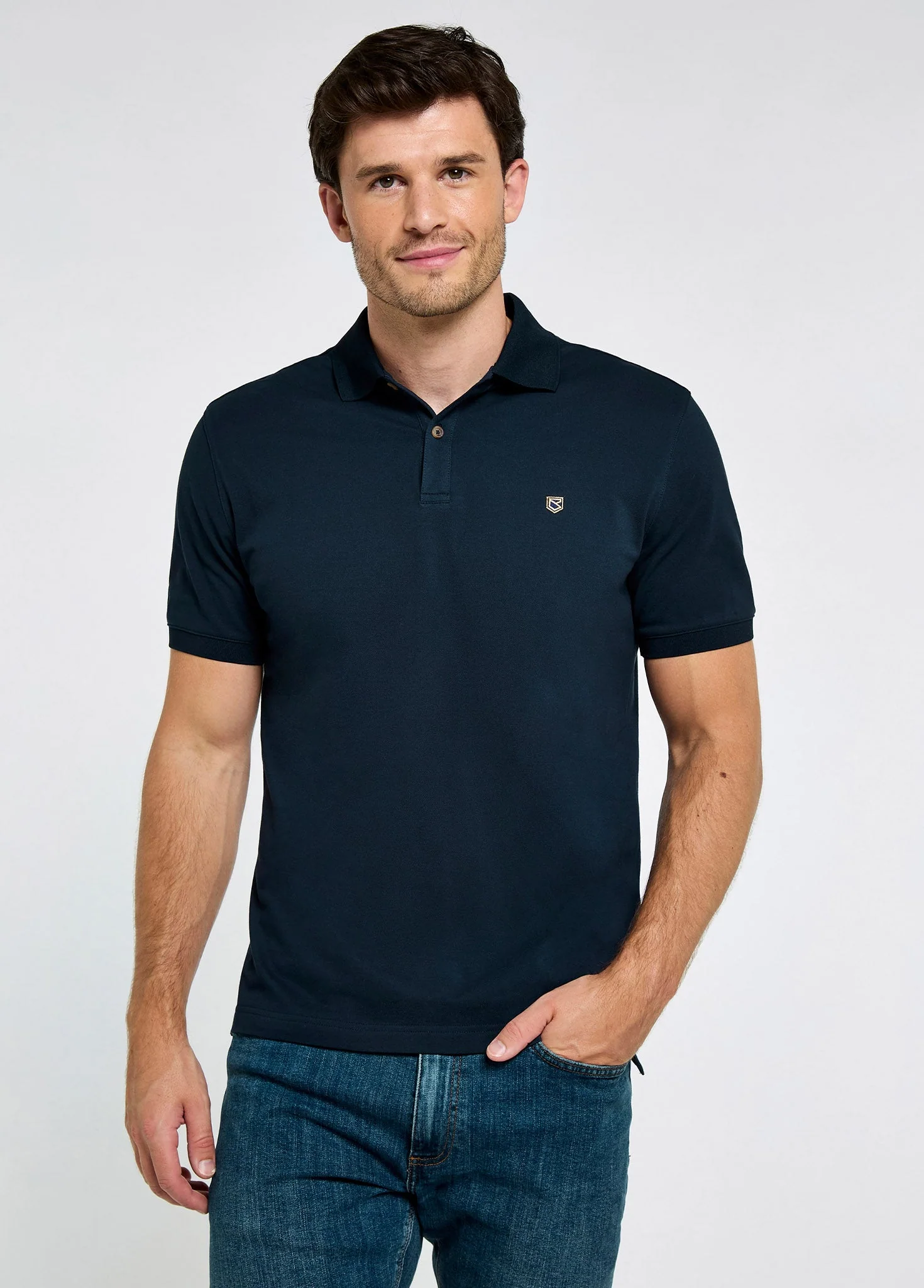 Courtney Men’s short sleeve polo - Navy - Image 3