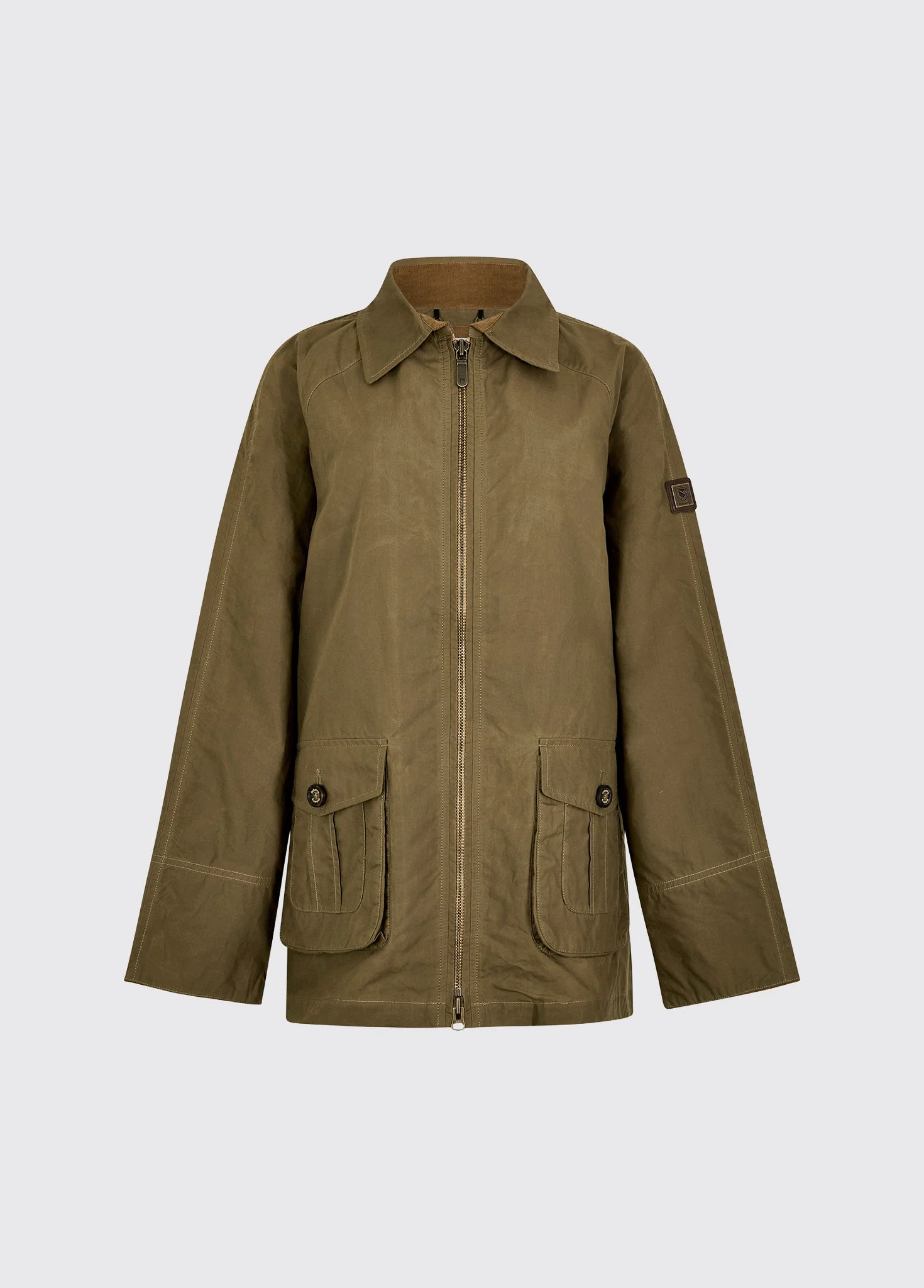 Delaney Women's Wax Cotton Utility Jacket - Dusky Green
