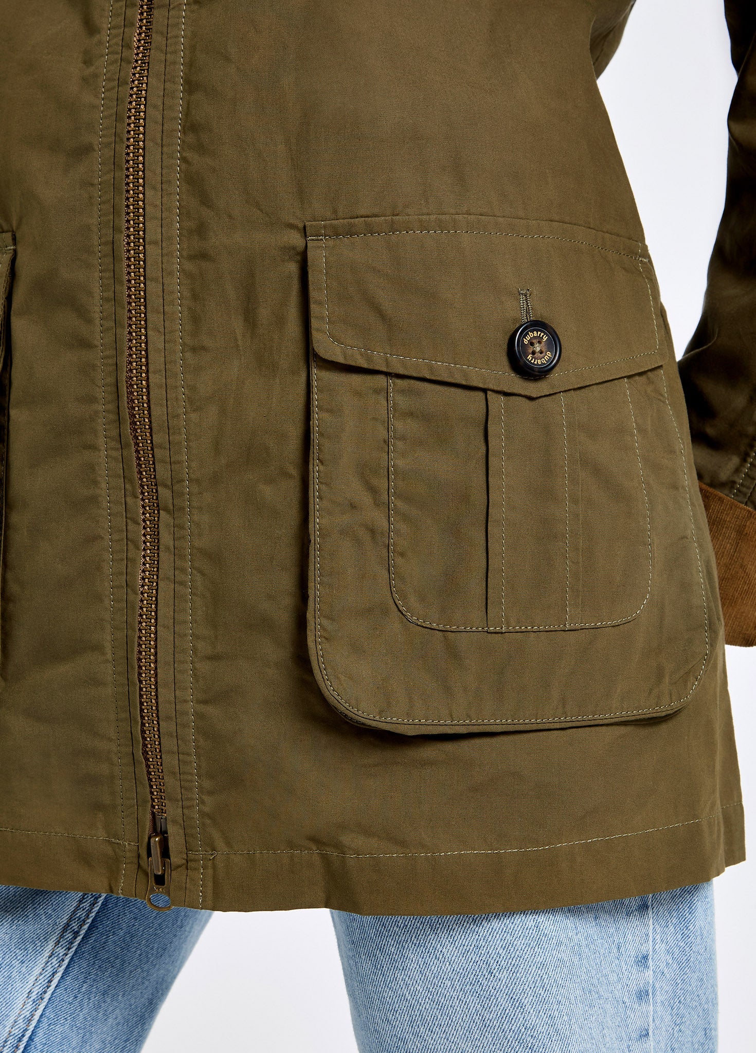 Delaney Women's Wax Cotton Utility Jacket - Dusky Green - Image 5