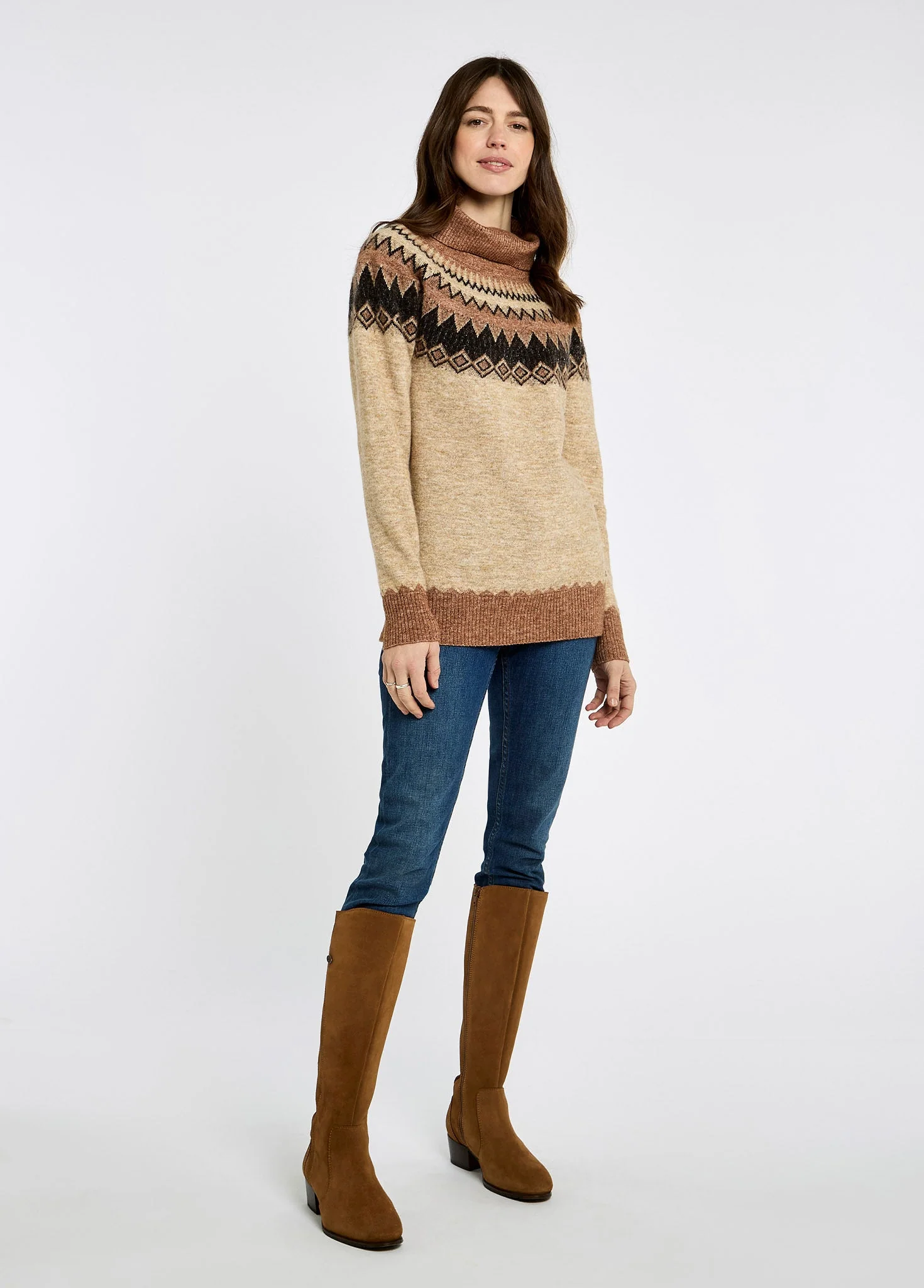 Devlin Women's Fair Isle pattern sweater - Oat Multi - Image 2