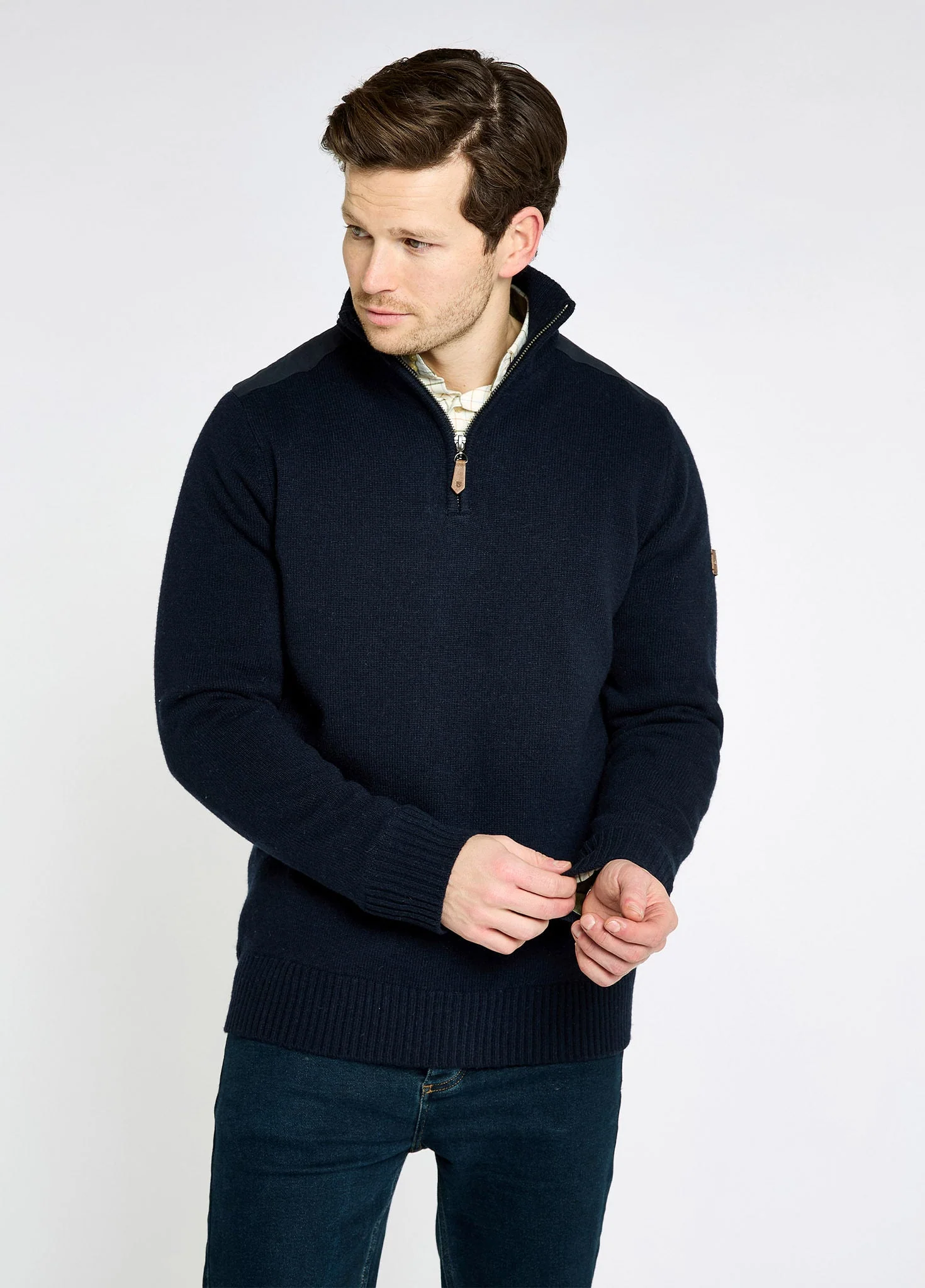 Doherty Men’s zip neck sweater - Navy - Image 3