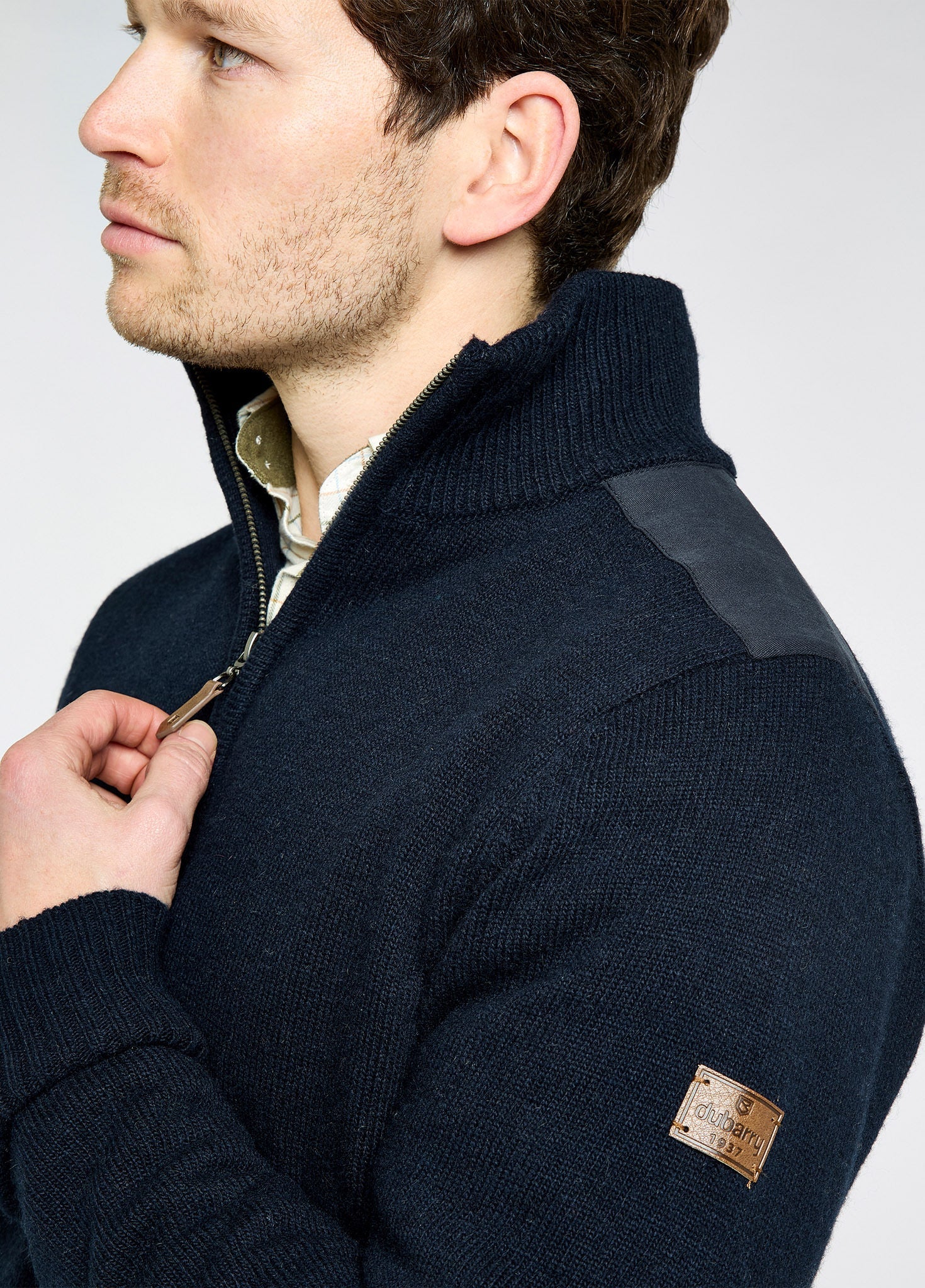 Doherty Men’s zip neck sweater - Navy - Image 4
