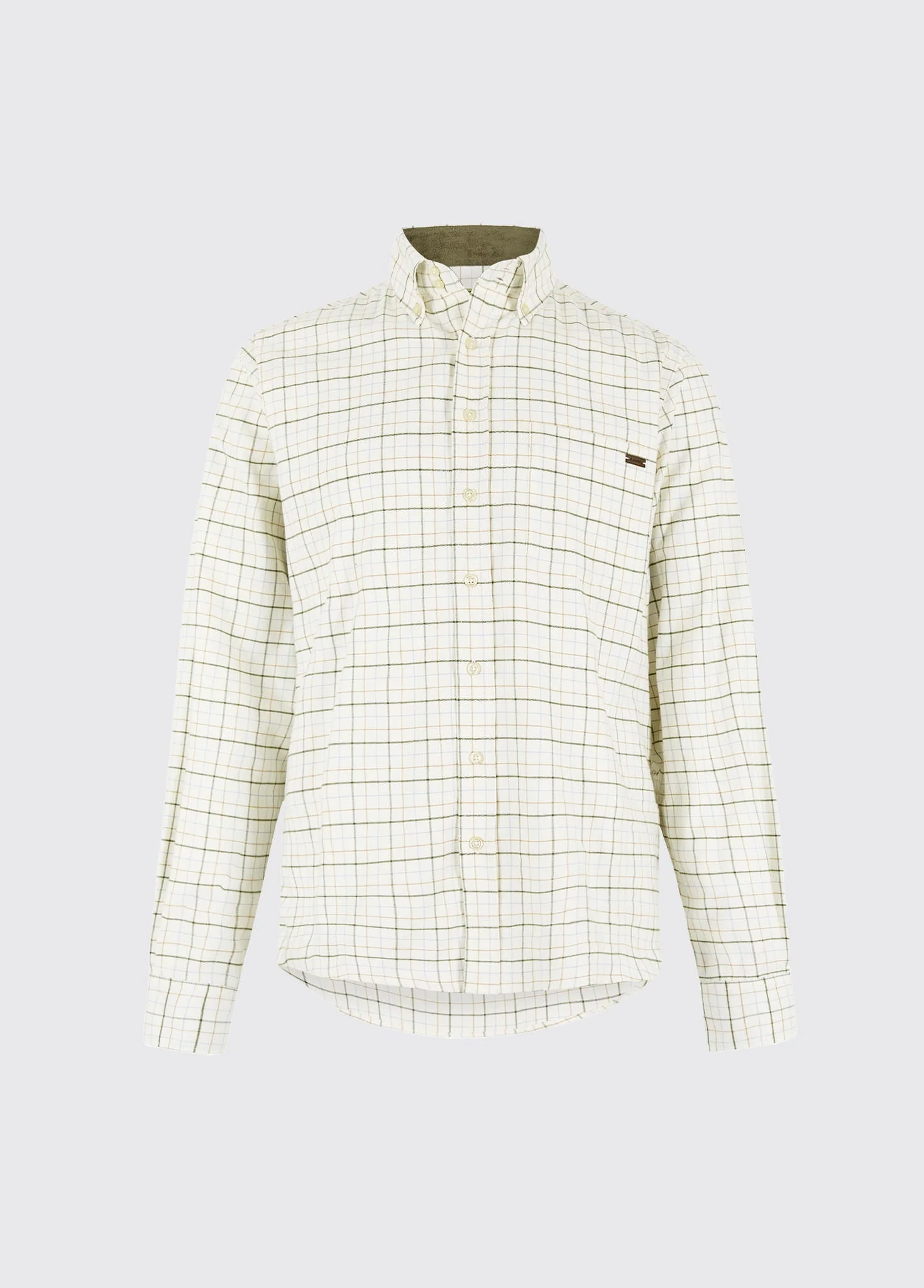 Drumcar Men’s tattersall check shirt - Dusky Green