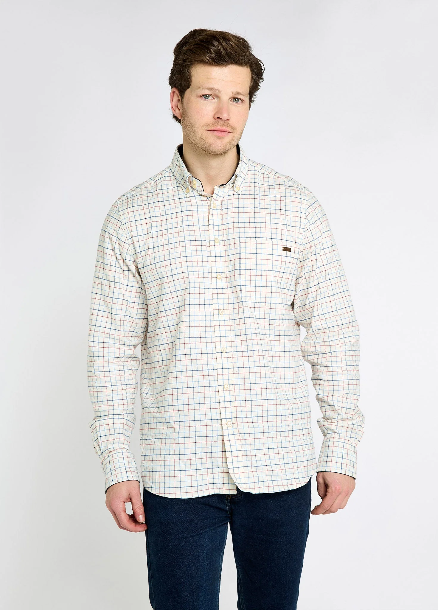 Drumcar Men’s tattersall check shirt - Indigo - Image 3