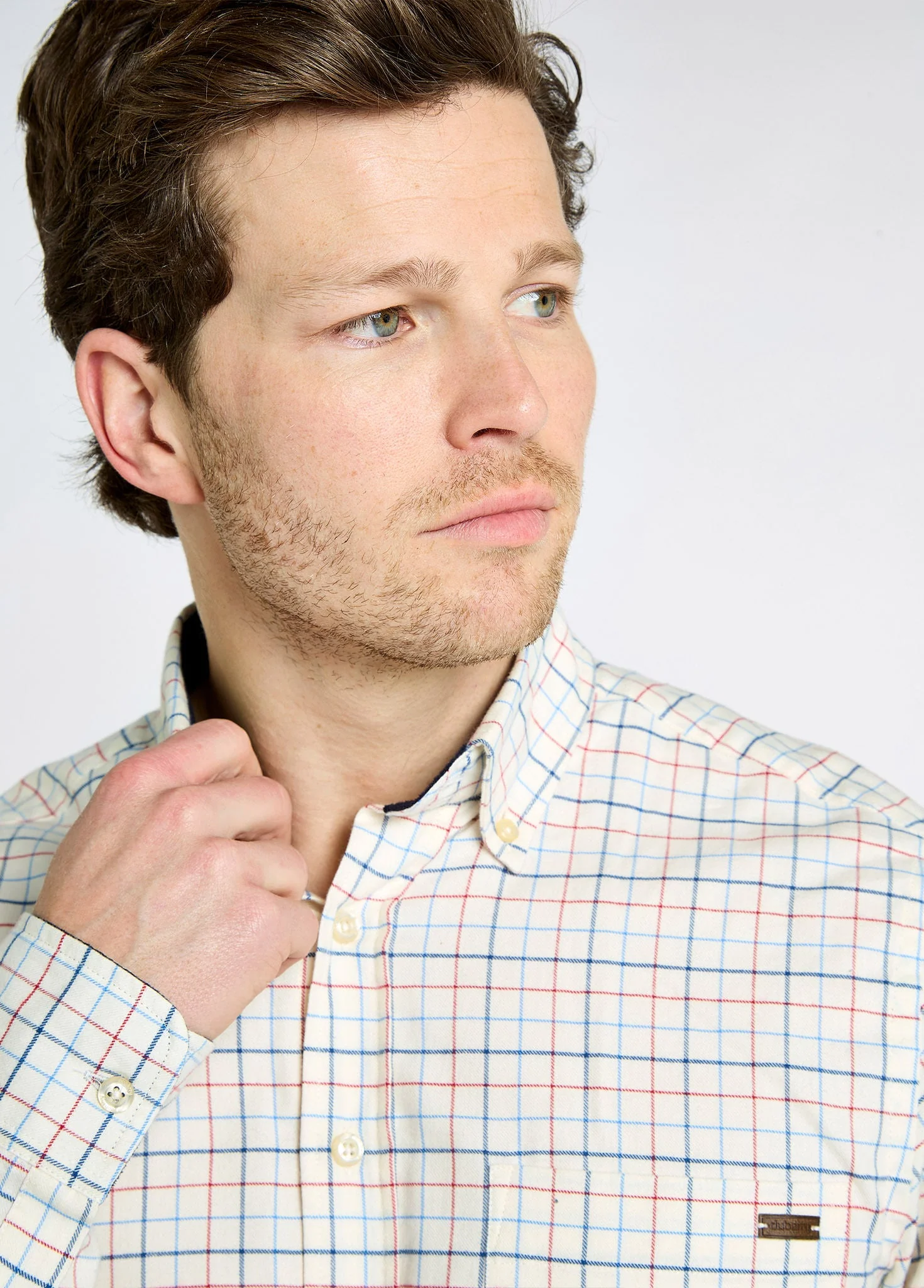 Drumcar Men’s tattersall check shirt - Indigo - Image 4