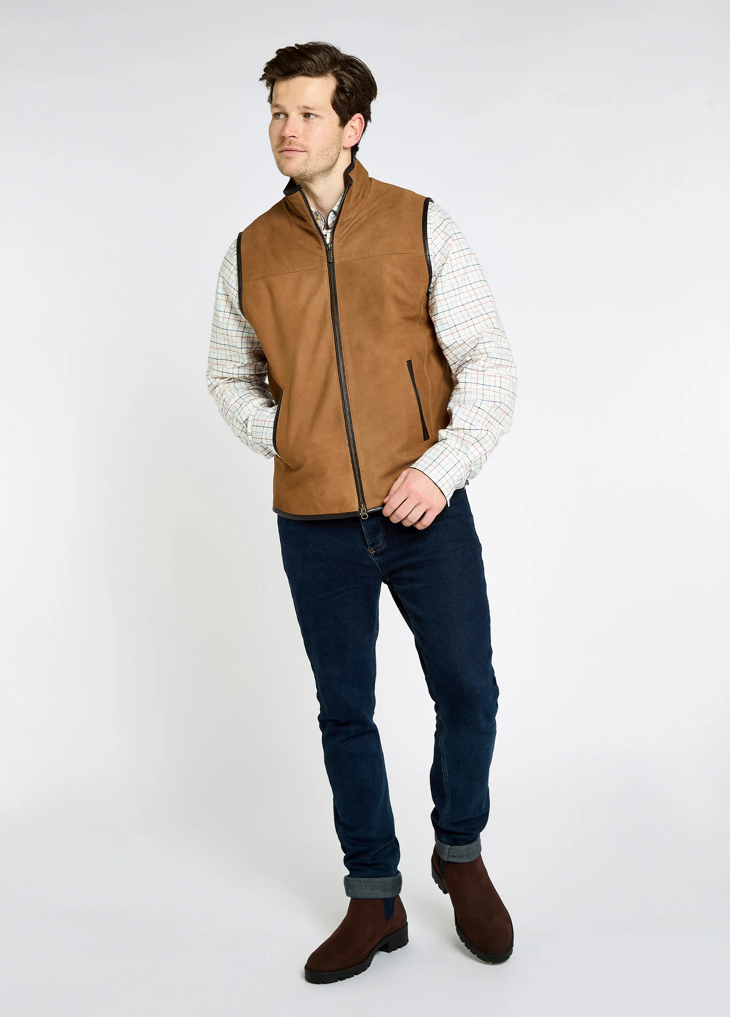 Dunhill Leather Gilet - Tan - Image 2