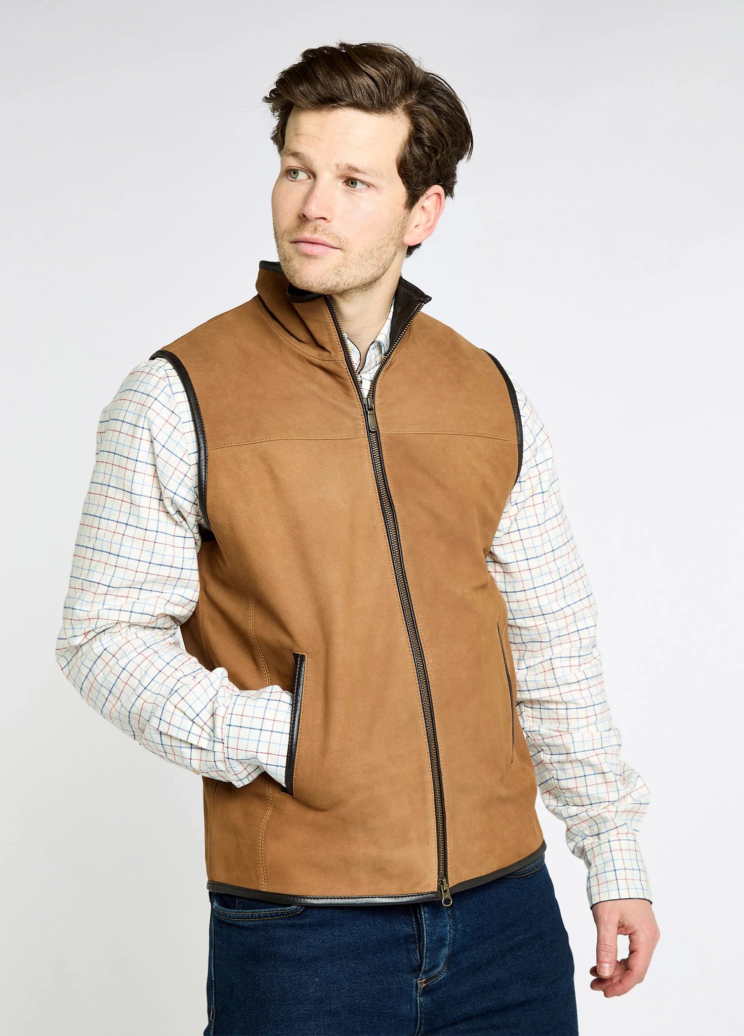 Dunhill Leather Gilet - Tan - Image 3