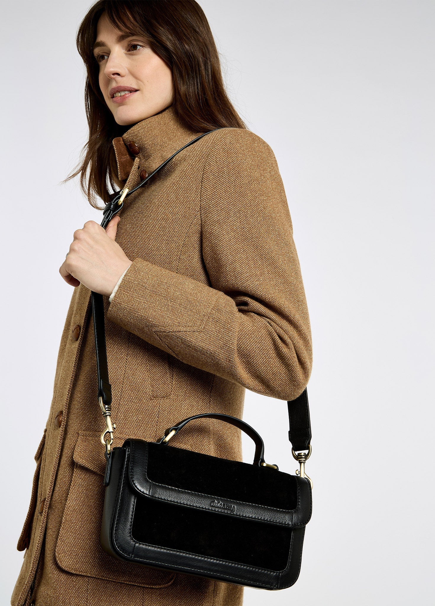 Eadestown Structured handbag in suede and leather - Black - Image 2
