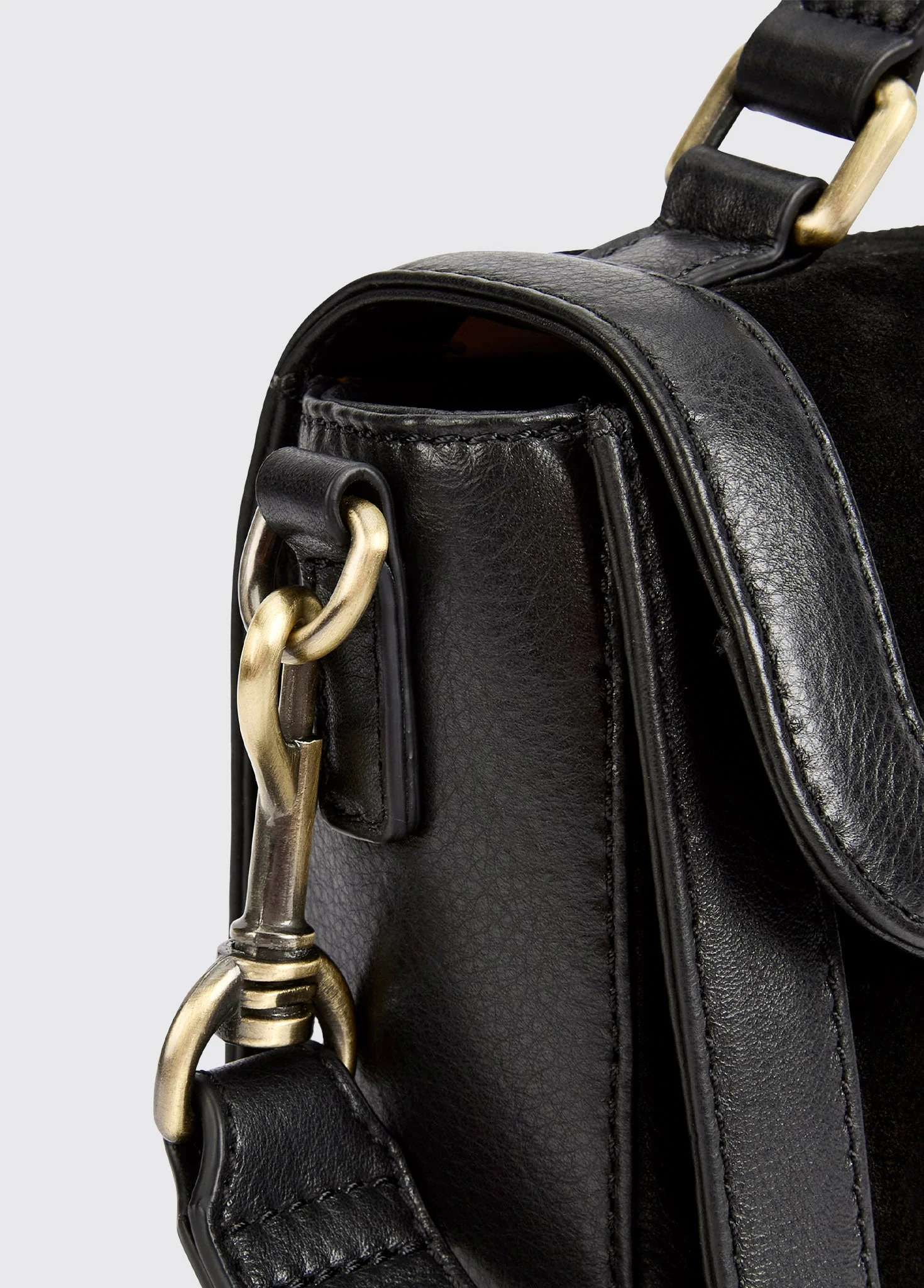 Eadestown Structured handbag in suede and leather - Black - Image 7