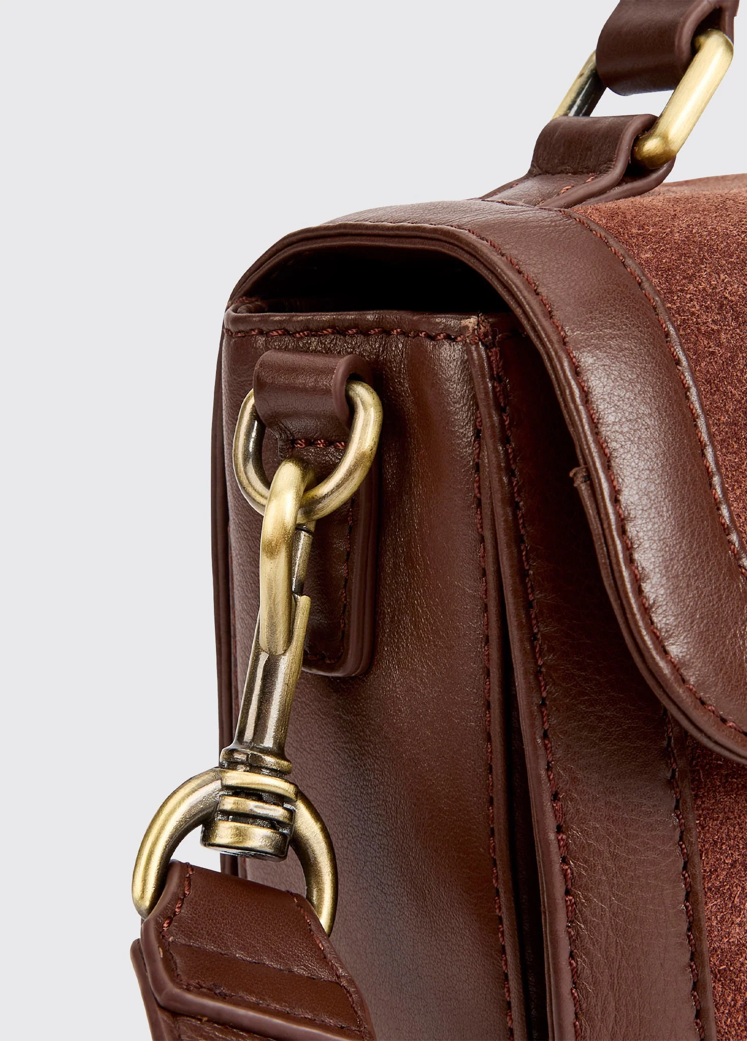 Eadestown Structured handbag in suede and leather - Cedar - Image 6