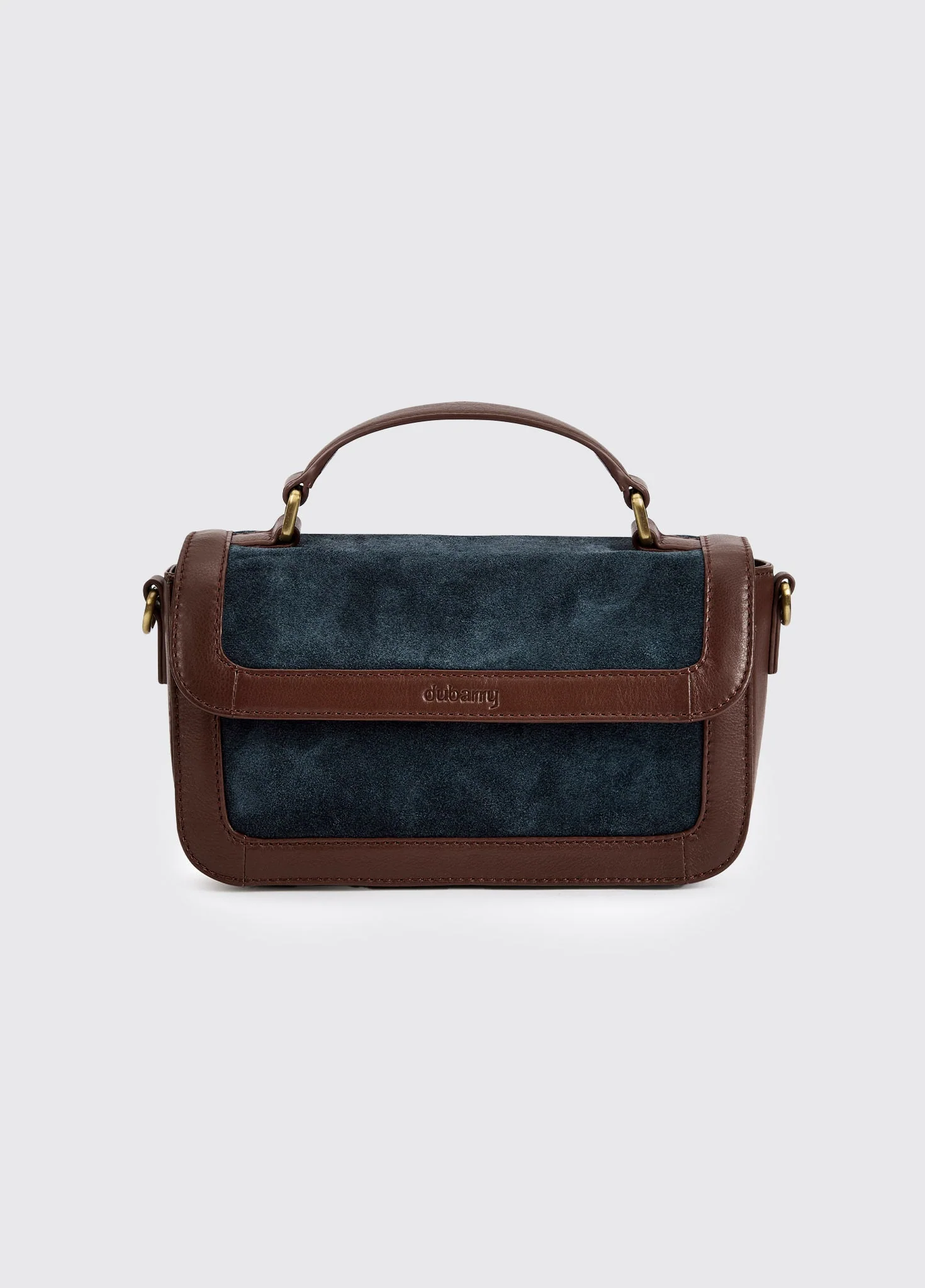 Eadestown Structured handbag in suede and leather - Navy