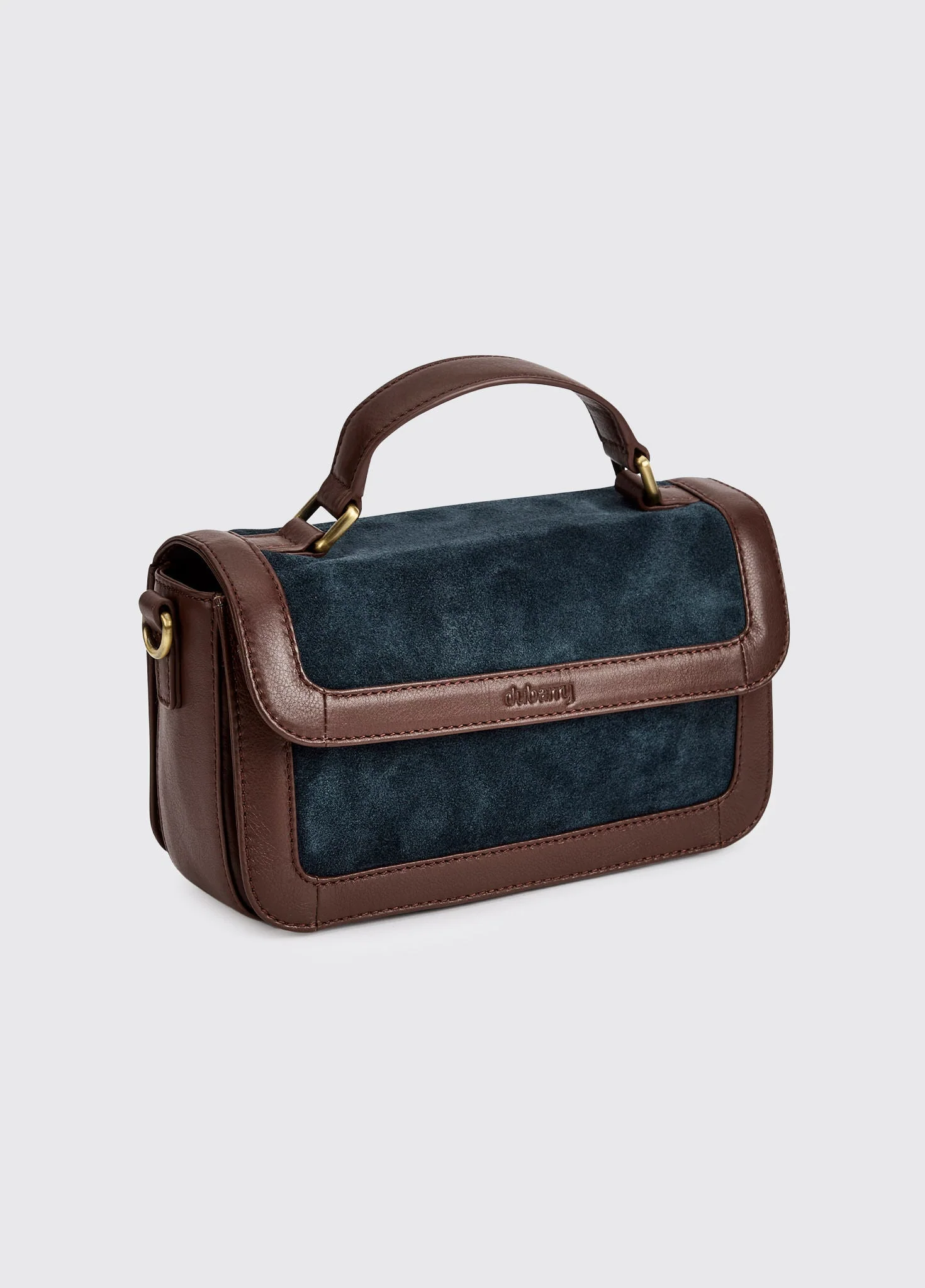Eadestown Structured handbag in suede and leather - Navy - Image 3