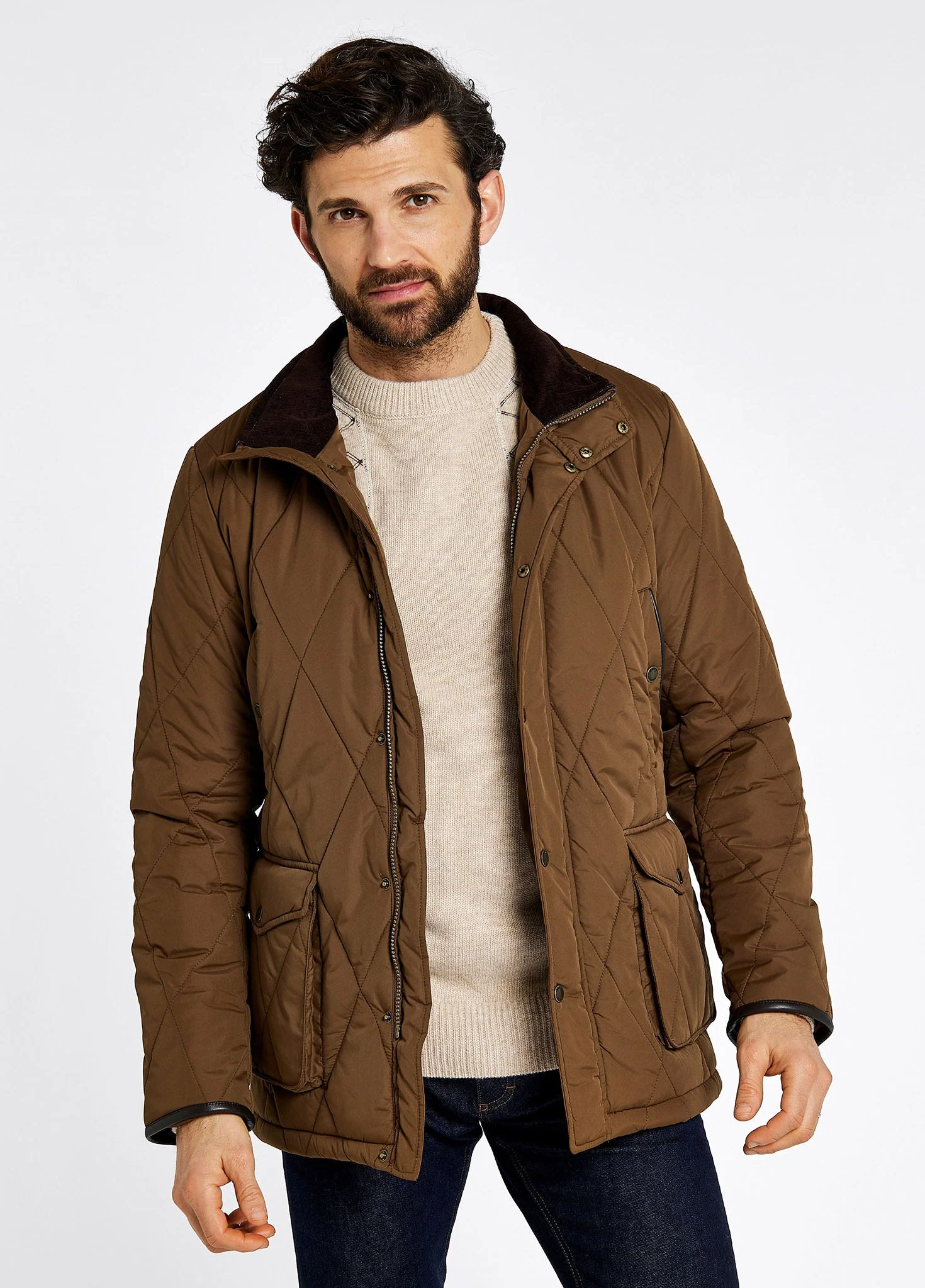 Farmley Men’s Quilted Jacket - Bronze - Image 3