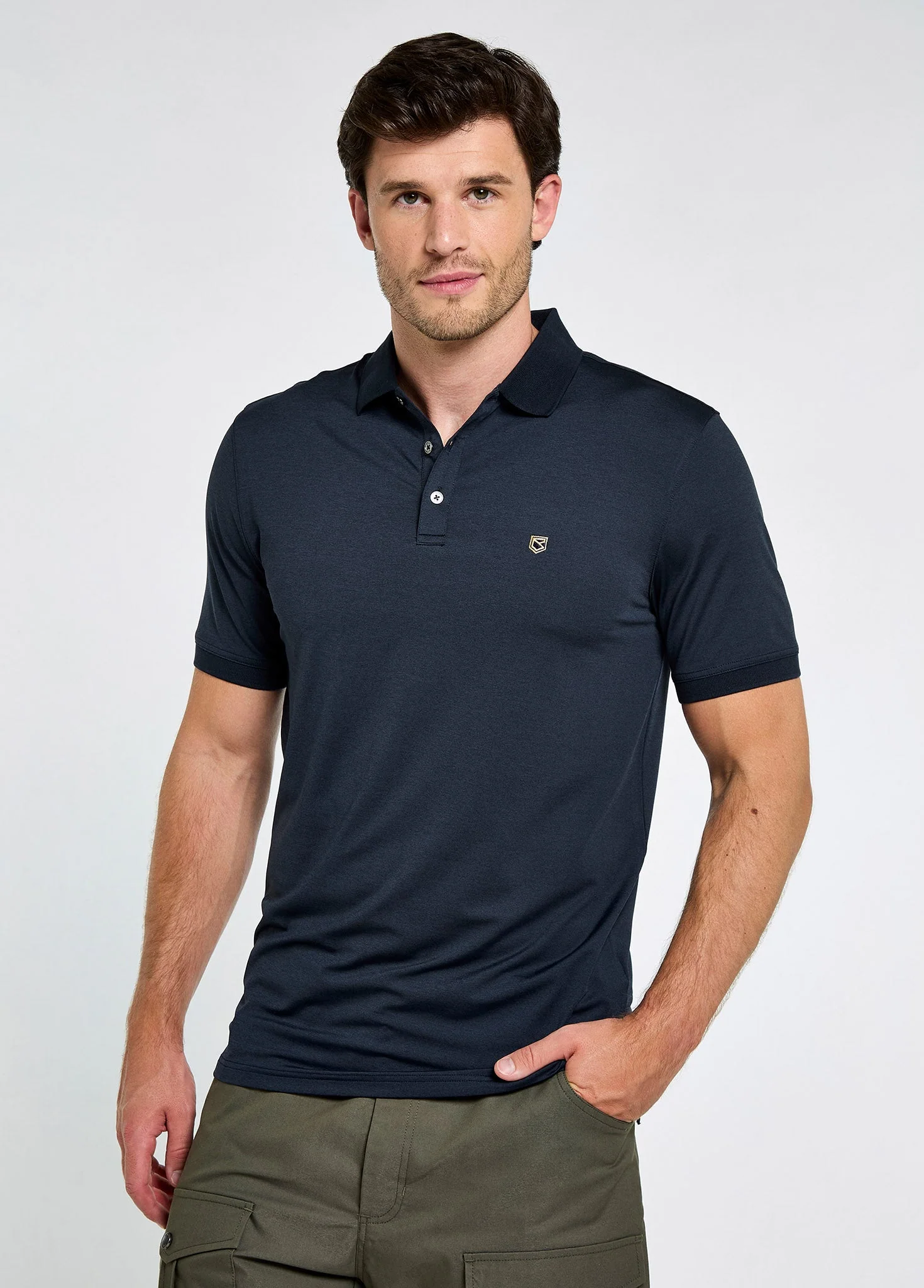 Forde Men’s activewear polo - Navy - Image 3